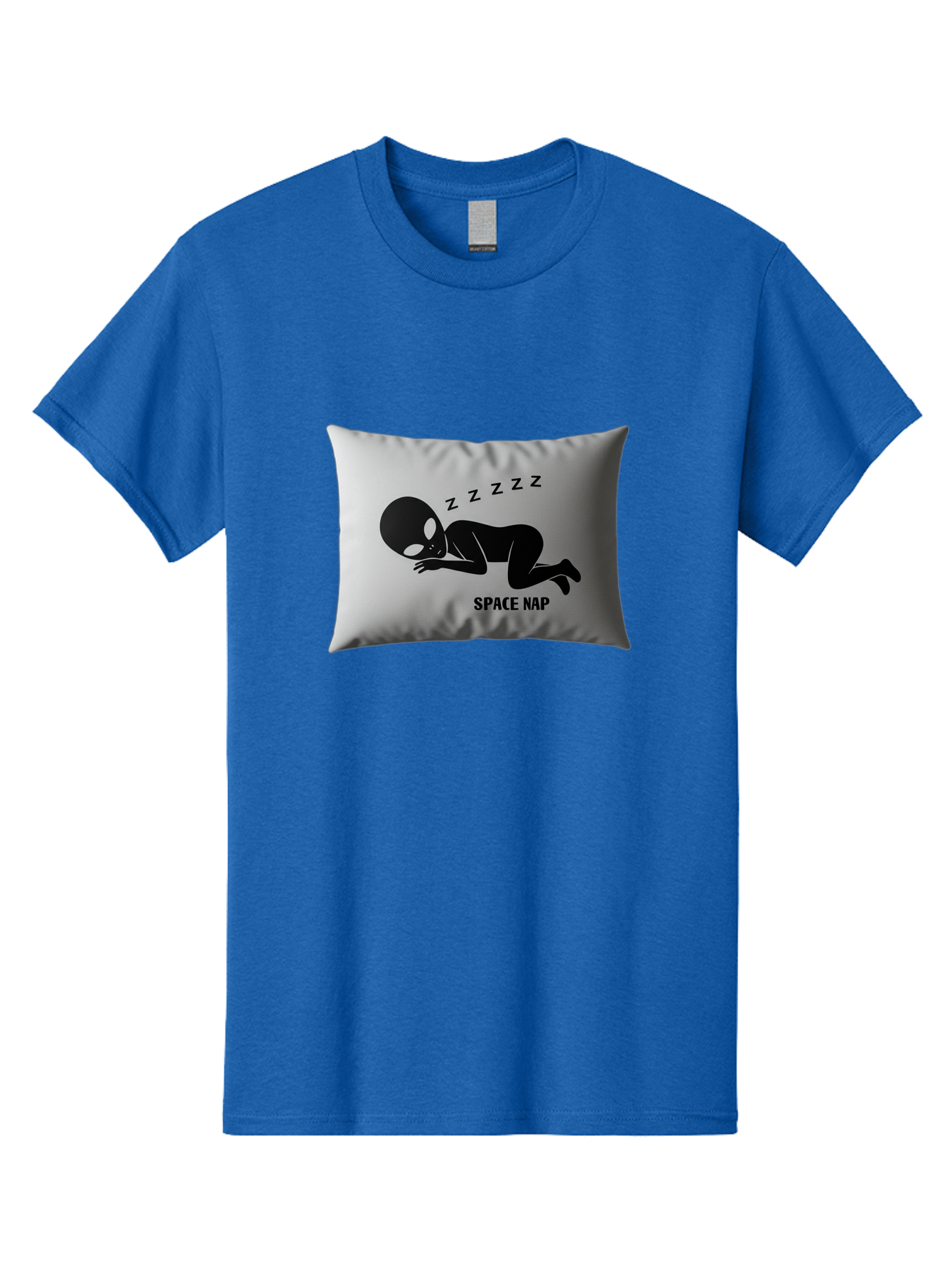 Space-Nap-3 Men'S Graphic Tee, 100% Cotton, Comfortable Casual Summer Wear, Machine Washable, Sleeping Alien, Pillow Design, Funny Gift, Alien Graphic, Space Humor, Zzz Symbol, Funny Pillow, Extraterrestrial Bad668 13