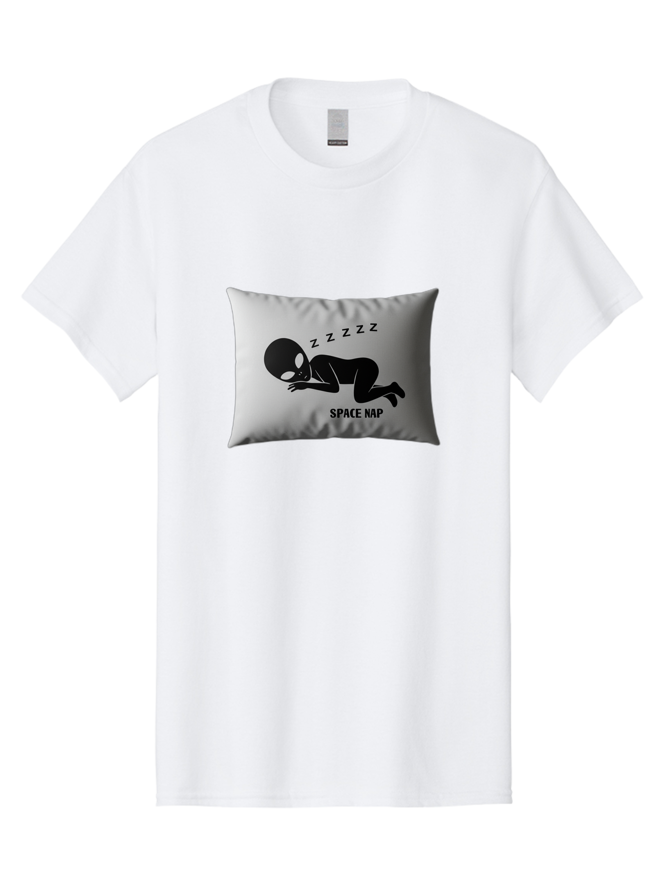 Space-Nap-3 Men'S Graphic Tee, 100% Cotton, Comfortable Casual Summer Wear, Machine Washable, Sleeping Alien, Pillow Design, Funny Gift, Alien Graphic, Space Humor, Zzz Symbol, Funny Pillow, Extraterrestrial Bad668 14
