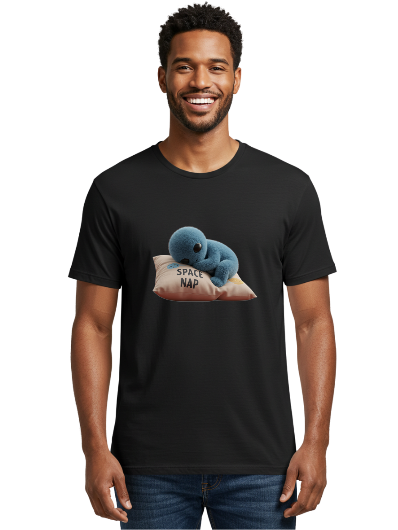 Space-Nap-4 Men'S Graphic Tee, 100% Cotton, Comfortable Casual Summer Wear, Machine Washable, Stuffed Alien, Space Nap, Sleeping On Pillow, Cute Plush Toy, Funny Meme, Cartoon Character, Adorable Creature, Resting In Space, Soft And Cuddly, Bad669 30