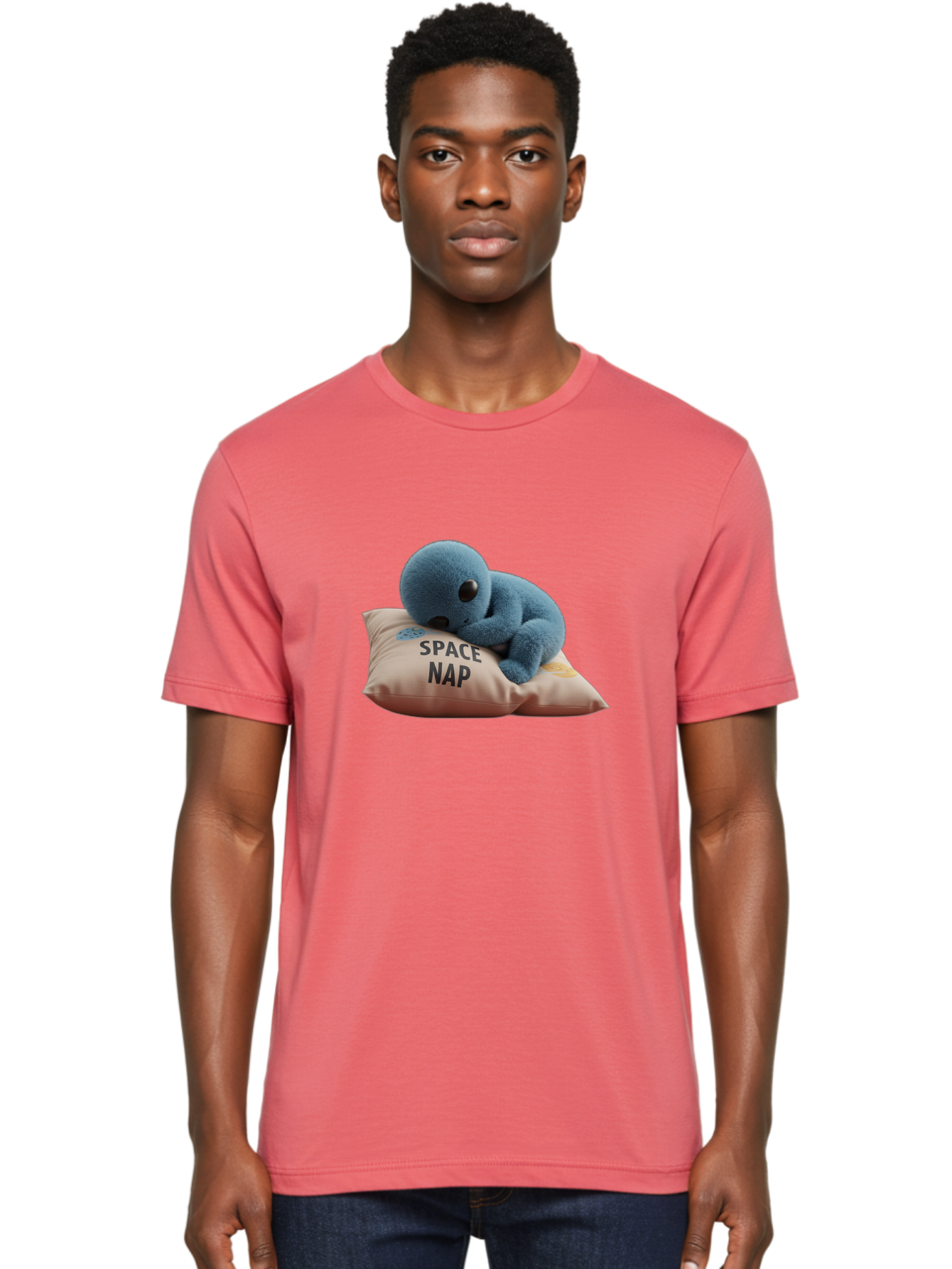 Space-Nap-4 Men'S Graphic Tee, 100% Cotton, Comfortable Casual Summer Wear, Machine Washable, Stuffed Alien, Space Nap, Sleeping On Pillow, Cute Plush Toy, Funny Meme, Cartoon Character, Adorable Creature, Resting In Space, Soft And Cuddly, Bad669 16