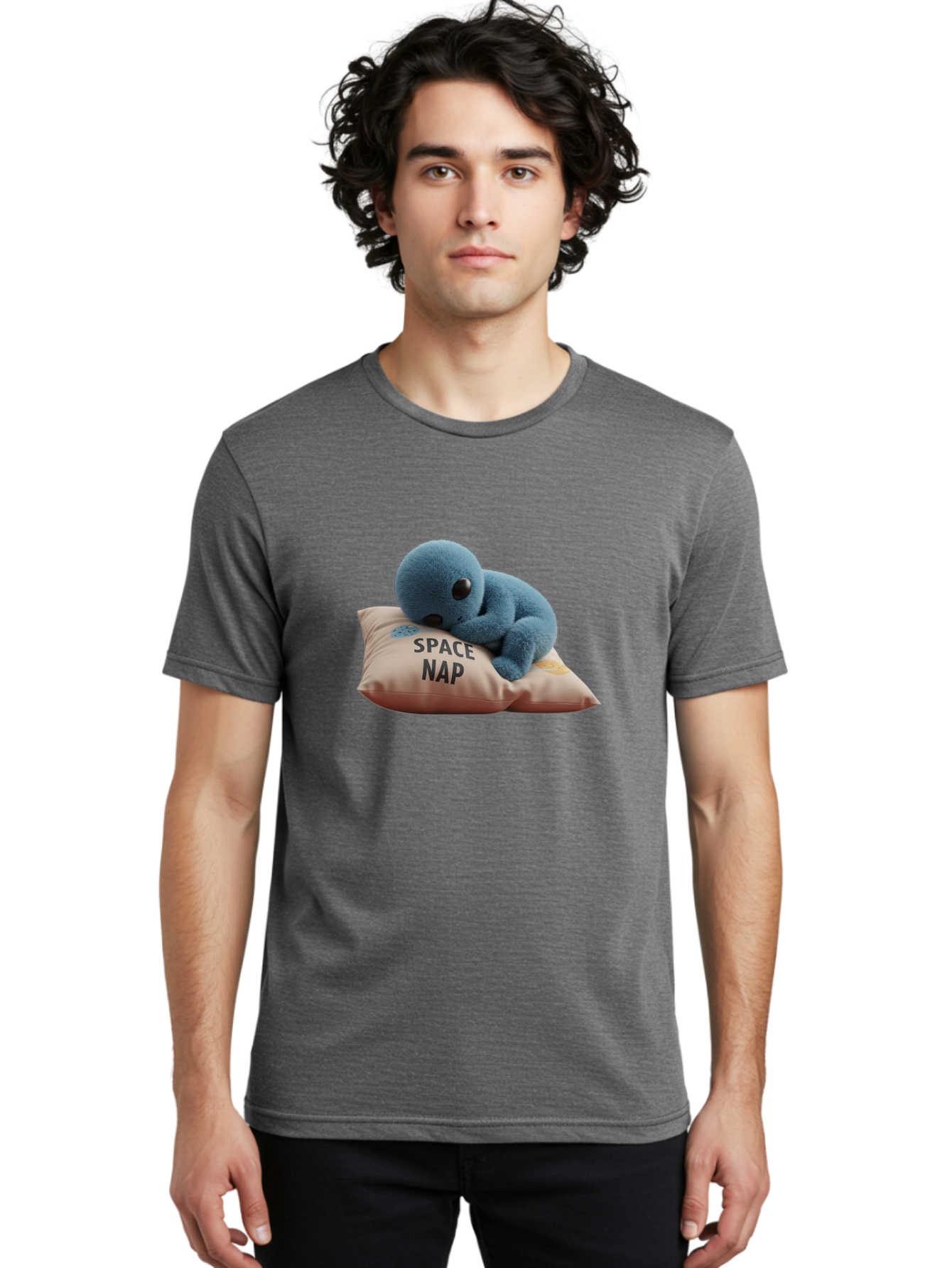 Space-Nap-4 Men'S Graphic Tee, 100% Cotton, Comfortable Casual Summer Wear, Machine Washable, Stuffed Alien, Space Nap, Sleeping On Pillow, Cute Plush Toy, Funny Meme, Cartoon Character, Adorable Creature, Resting In Space, Soft And Cuddly, Bad669 29
