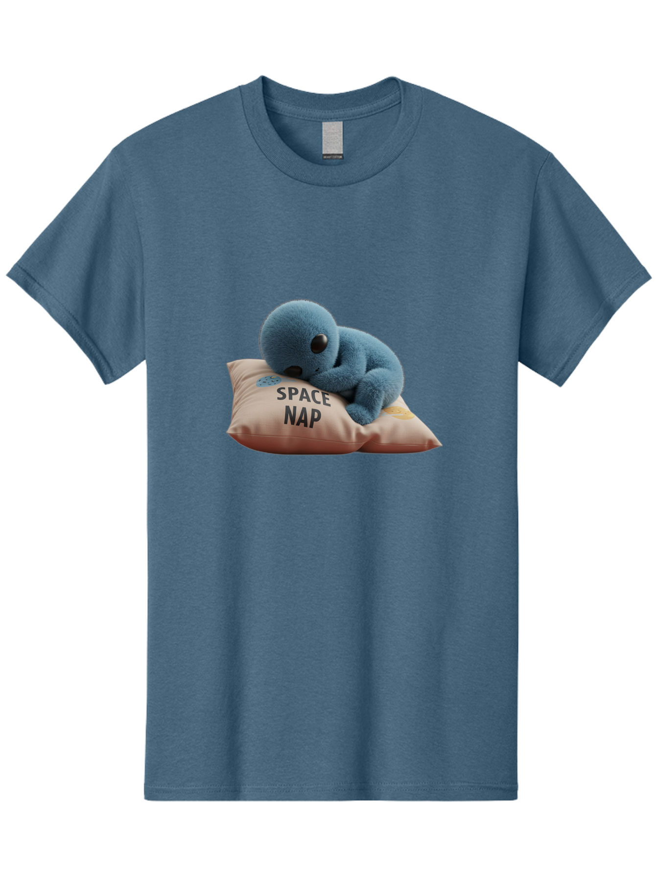 Space-Nap-4 Men'S Graphic Tee, 100% Cotton, Comfortable Casual Summer Wear, Machine Washable, Stuffed Alien, Space Nap, Sleeping On Pillow, Cute Plush Toy, Funny Meme, Cartoon Character, Adorable Creature, Resting In Space, Soft And Cuddly, Bad669 5