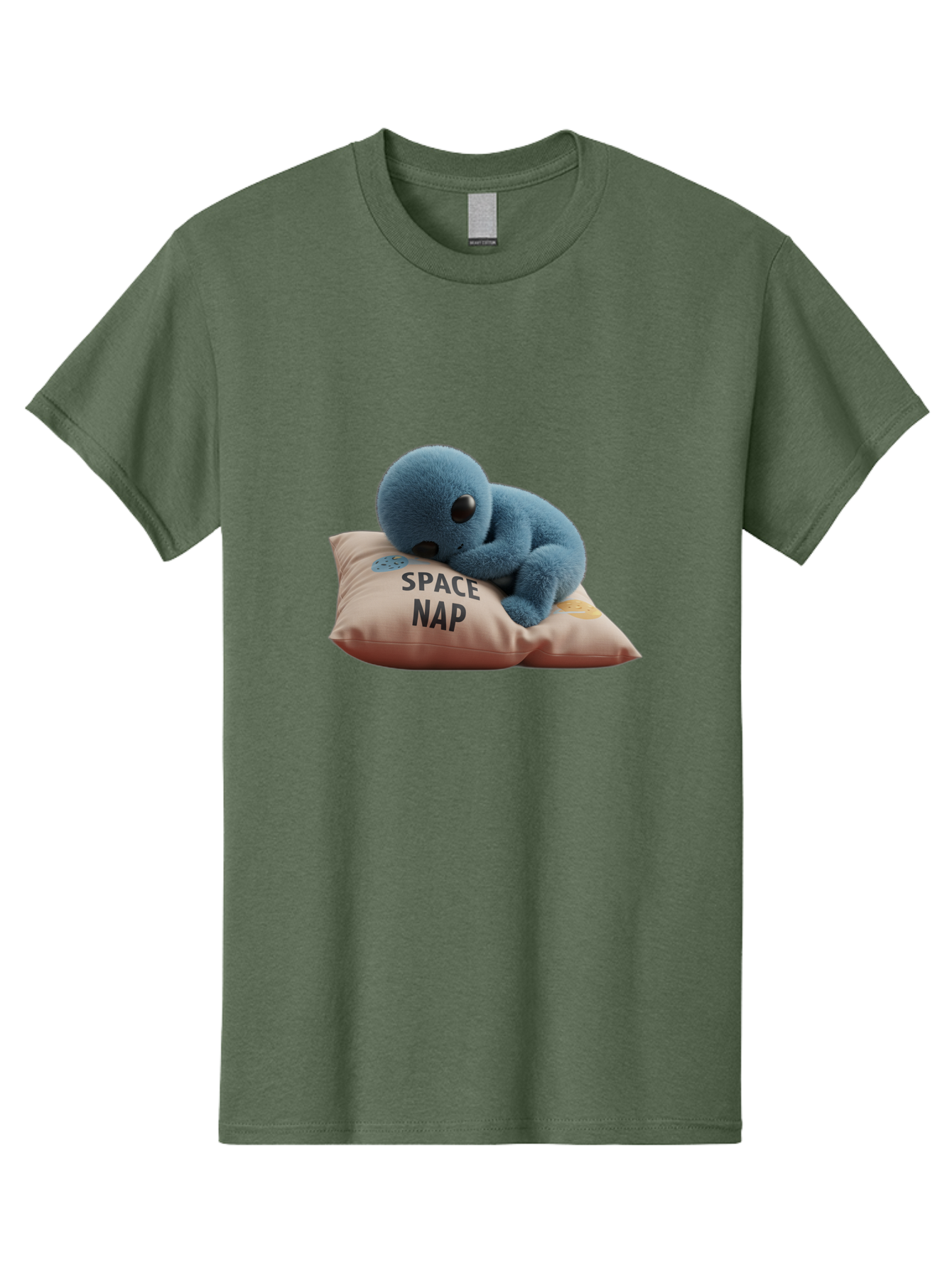 Space-Nap-4 Men'S Graphic Tee, 100% Cotton, Comfortable Casual Summer Wear, Machine Washable, Stuffed Alien, Space Nap, Sleeping On Pillow, Cute Plush Toy, Funny Meme, Cartoon Character, Adorable Creature, Resting In Space, Soft And Cuddly, Bad669 7