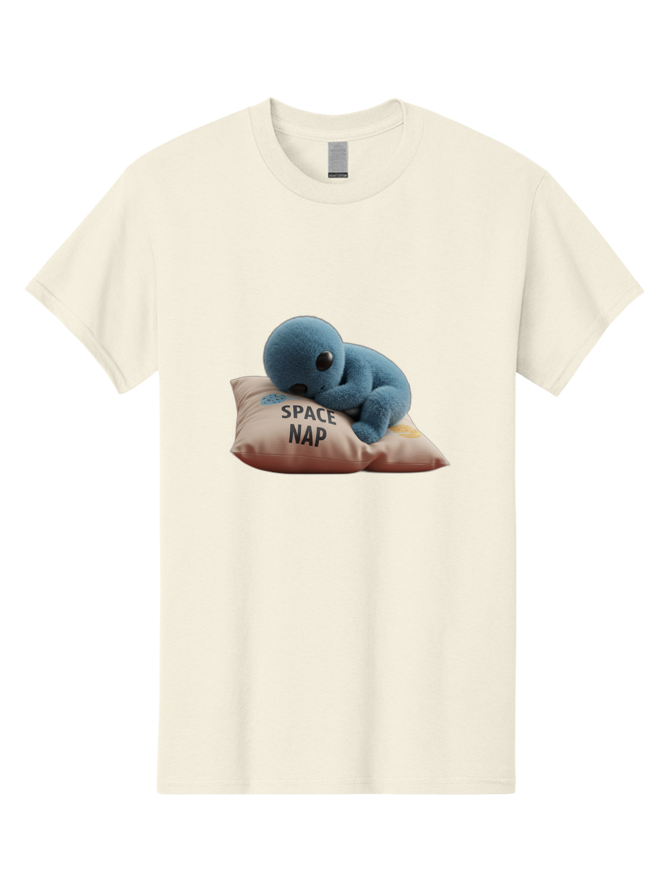 Space-Nap-4 Men'S Graphic Tee, 100% Cotton, Comfortable Casual Summer Wear, Machine Washable, Stuffed Alien, Space Nap, Sleeping On Pillow, Cute Plush Toy, Funny Meme, Cartoon Character, Adorable Creature, Resting In Space, Soft And Cuddly, Bad669 3