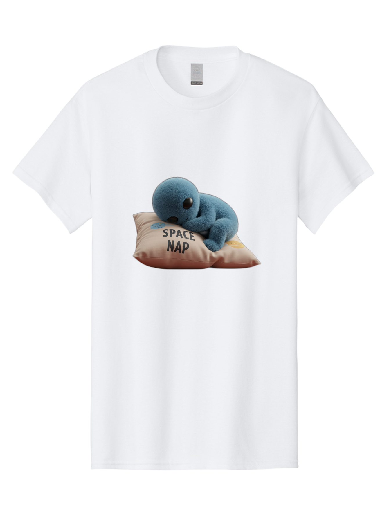 Space-Nap-4 Men'S Graphic Tee, 100% Cotton, Comfortable Casual Summer Wear, Machine Washable, Stuffed Alien, Space Nap, Sleeping On Pillow, Cute Plush Toy, Funny Meme, Cartoon Character, Adorable Creature, Resting In Space, Soft And Cuddly, Bad669 6