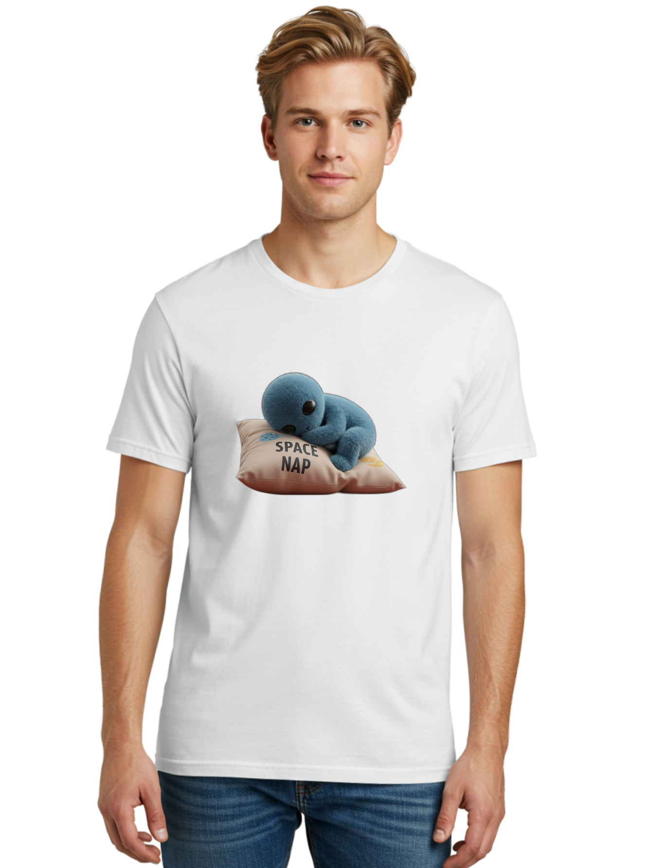 Space-Nap-4 Men'S Graphic Tee, 100% Cotton, Comfortable Casual Summer Wear, Machine Washable, Stuffed Alien, Space Nap, Sleeping On Pillow, Cute Plush Toy, Funny Meme, Cartoon Character, Adorable Creature, Resting In Space, Soft And Cuddly, Bad669 21