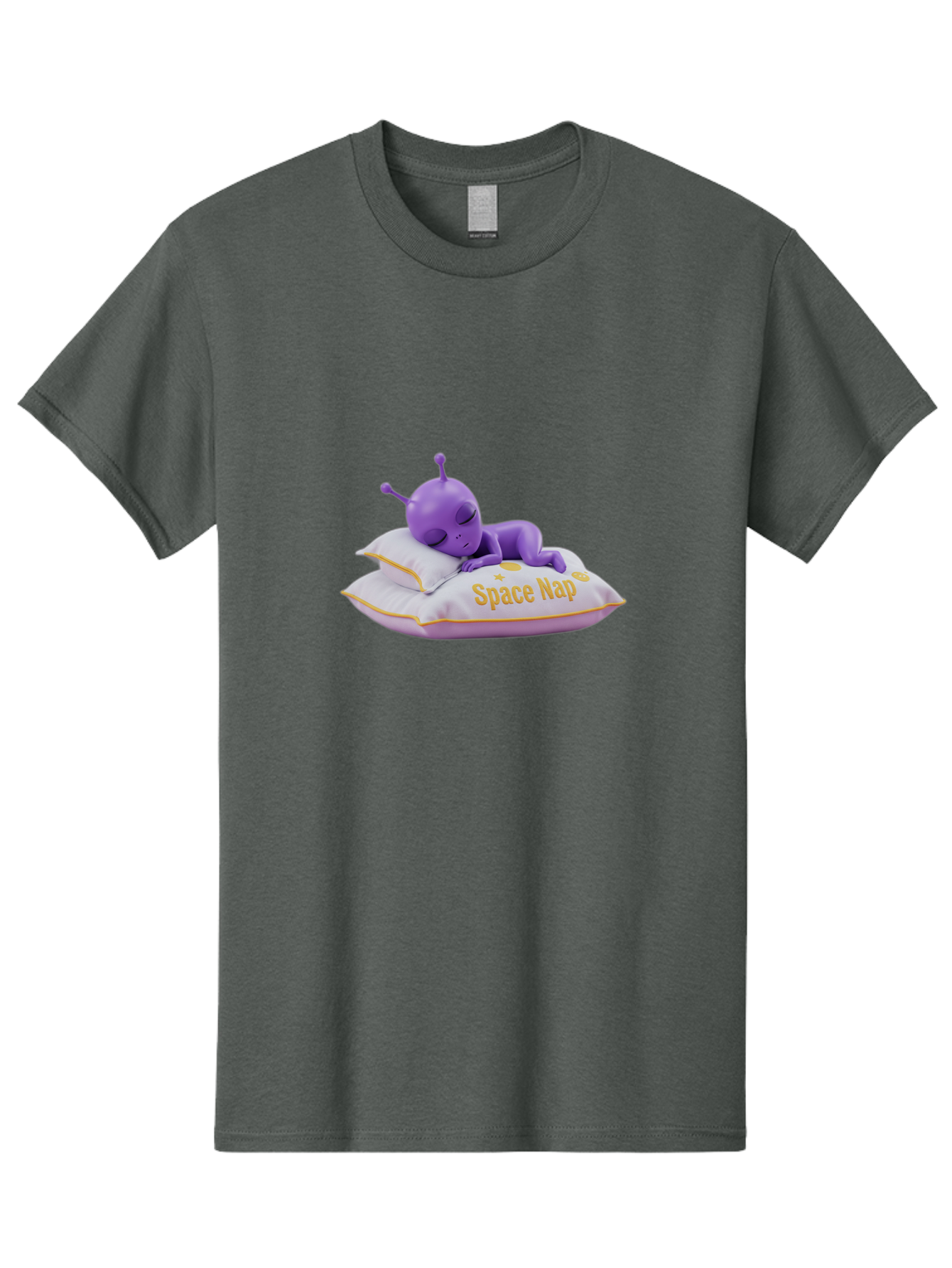 Space-Nap Men'S Graphic Tee, 100% Cotton, Comfortable Casual Summer Wear, Machine Washable, Purple Alien Sleeping On Pillow, Space Nap, Cartoon Character, 3D Illustration, Funny Alien, Resting In Space, Cute Extraterrestrial, Bad673 11