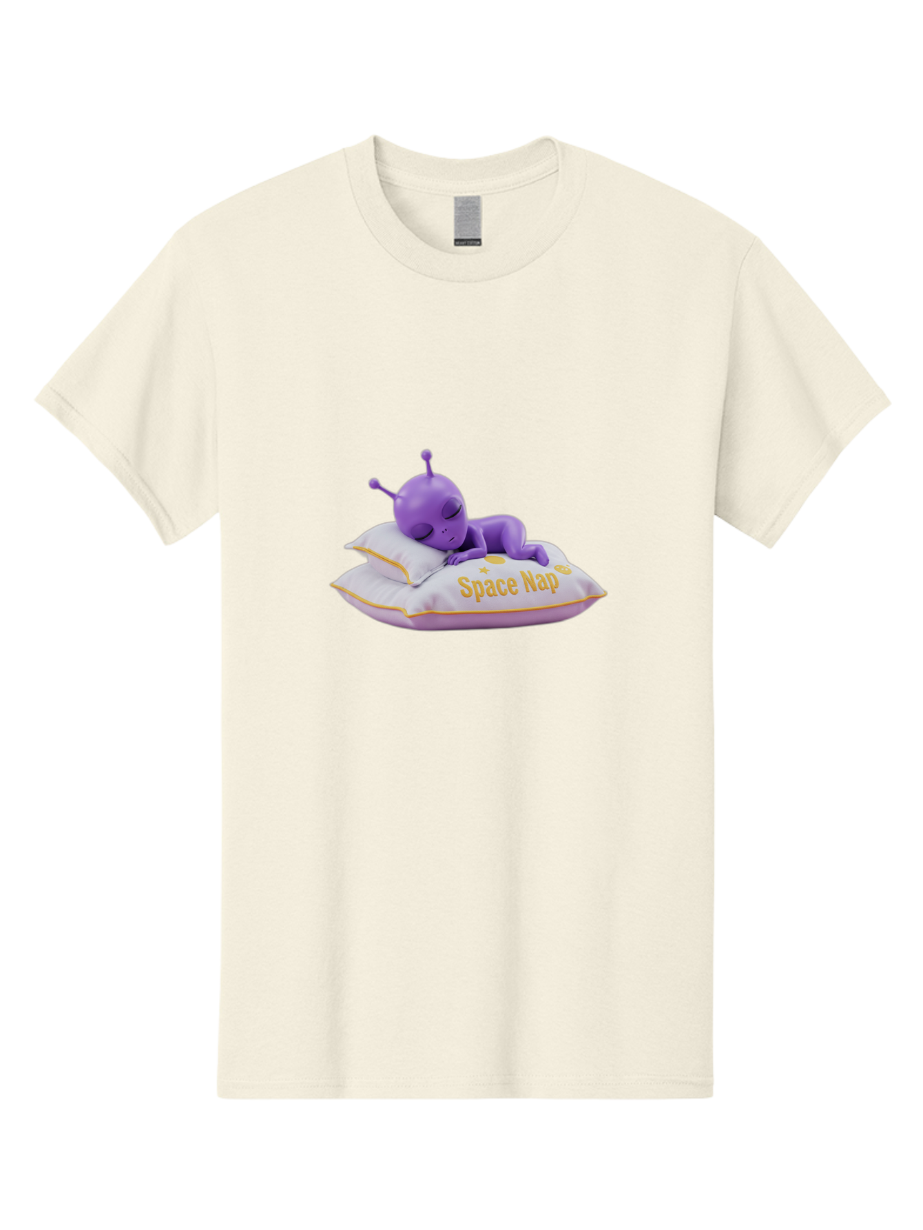 Space-Nap Men'S Graphic Tee, 100% Cotton, Comfortable Casual Summer Wear, Machine Washable, Purple Alien Sleeping On Pillow, Space Nap, Cartoon Character, 3D Illustration, Funny Alien, Resting In Space, Cute Extraterrestrial, Bad673 15
