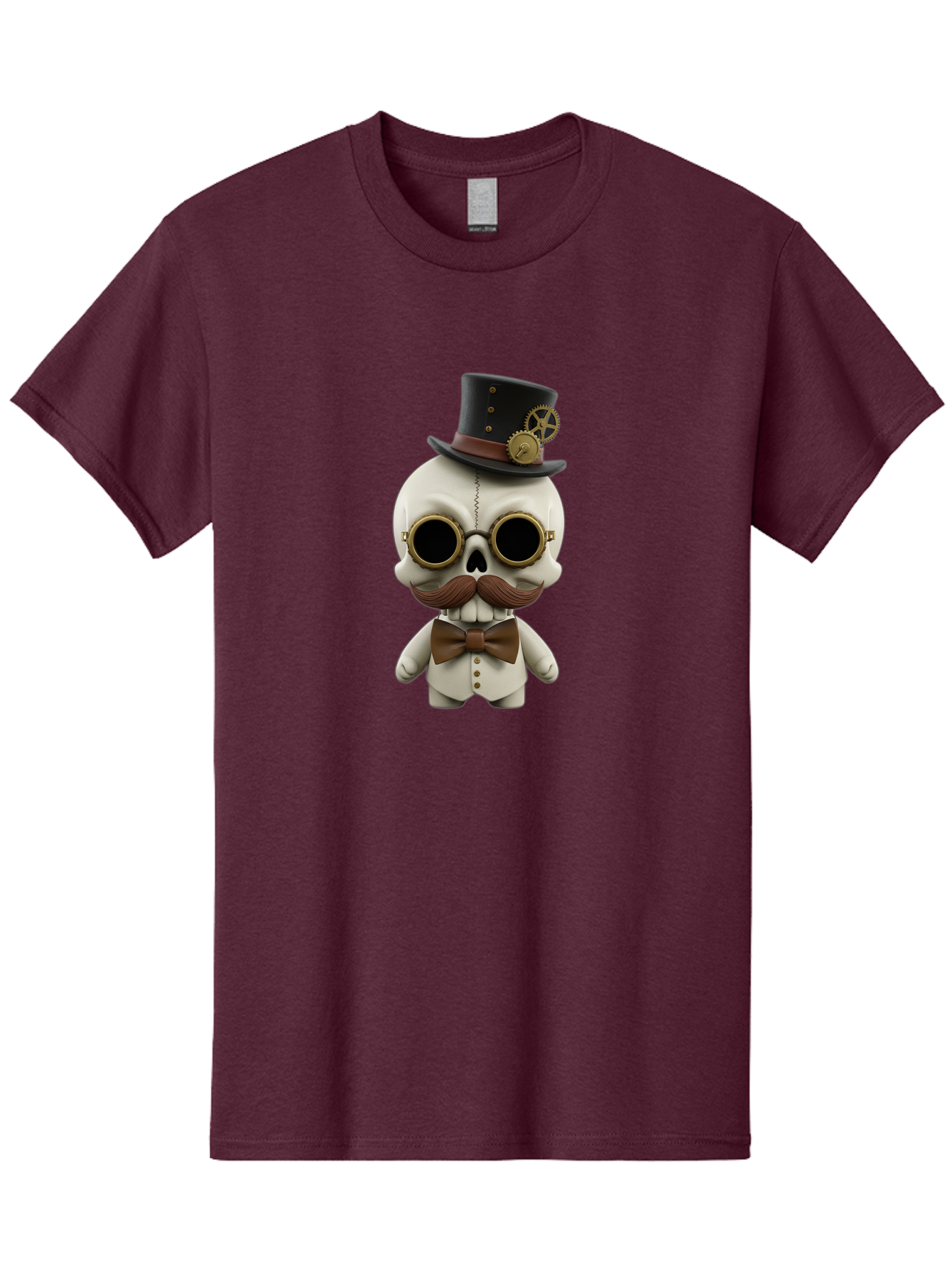 Steampunk-Skeleton Men'S Graphic Tee, 100% Cotton, Comfortable Casual Summer Wear, Machine Washable, Steampunk Skull, Skeleton Character, Vintage Goggles, Top Hat, Bow Tie, Mechanical Gear, Steampunk Style, Gothic Fashion, Unique Accessory, Bad719 8