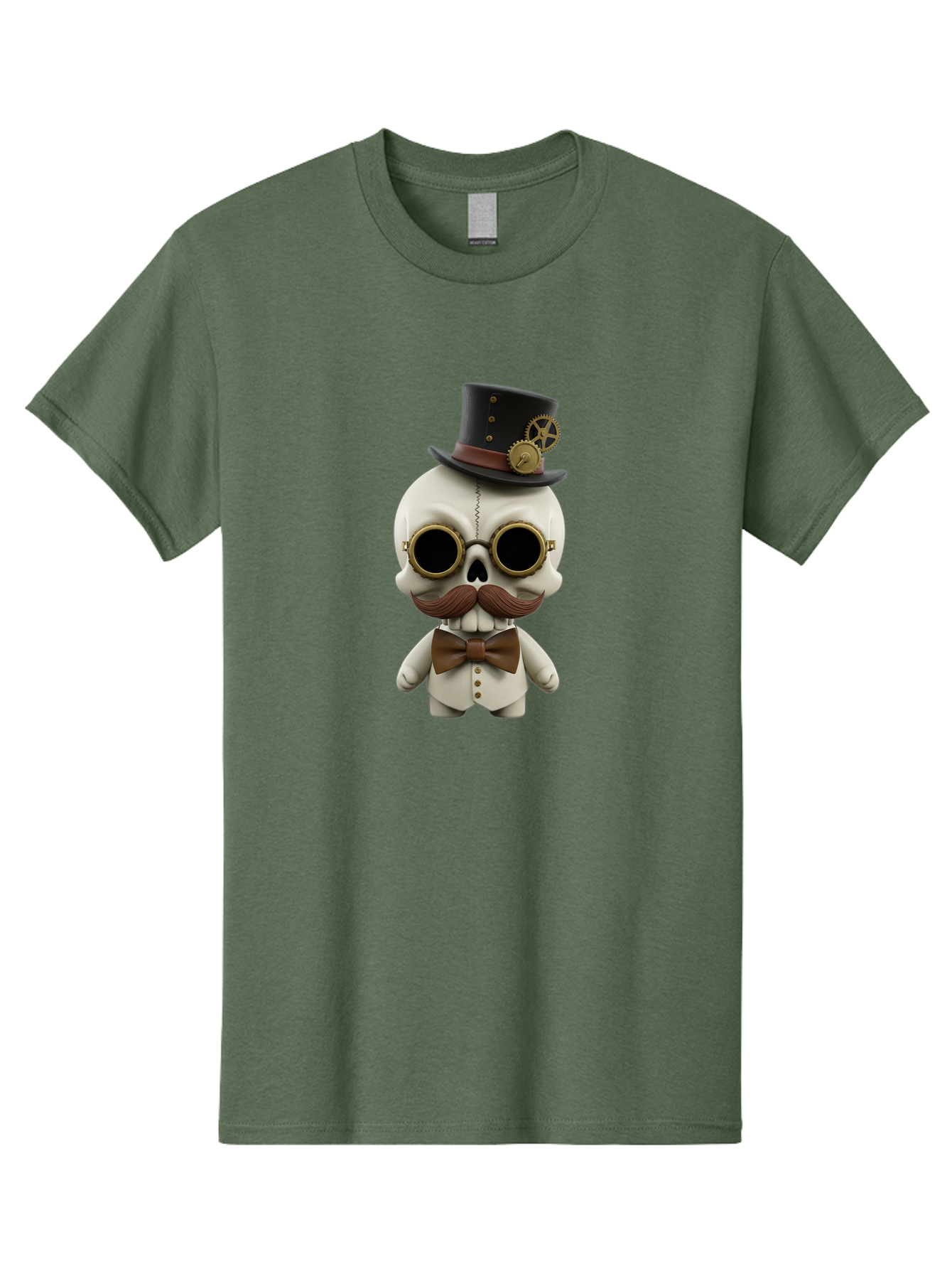 Steampunk-Skeleton Men'S Graphic Tee, 100% Cotton, Comfortable Casual Summer Wear, Machine Washable, Steampunk Skull, Skeleton Character, Vintage Goggles, Top Hat, Bow Tie, Mechanical Gear, Steampunk Style, Gothic Fashion, Unique Accessory, Bad719 10