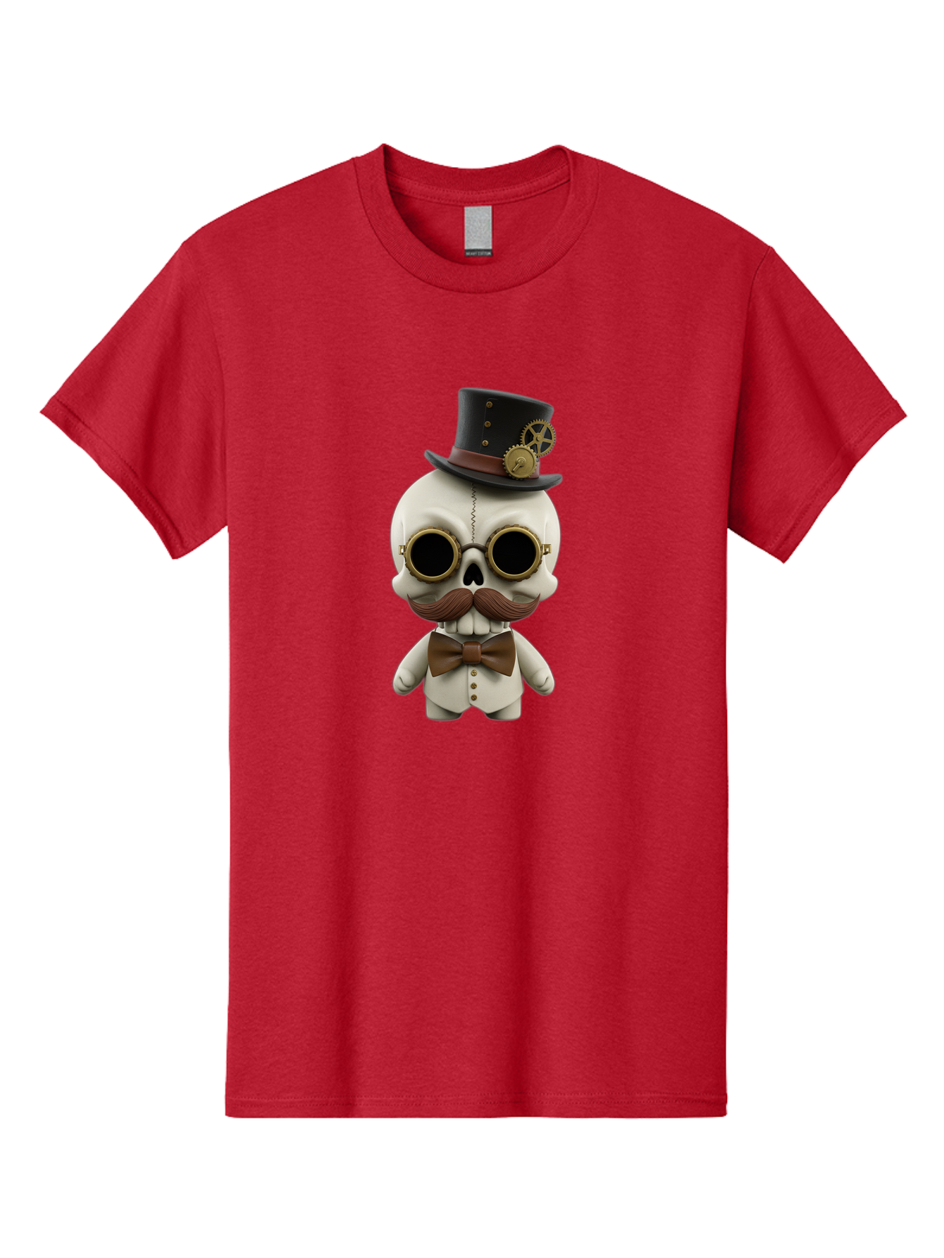 Steampunk-Skeleton Men'S Graphic Tee, 100% Cotton, Comfortable Casual Summer Wear, Machine Washable, Steampunk Skull, Skeleton Character, Vintage Goggles, Top Hat, Bow Tie, Mechanical Gear, Steampunk Style, Gothic Fashion, Unique Accessory, Bad719 11
