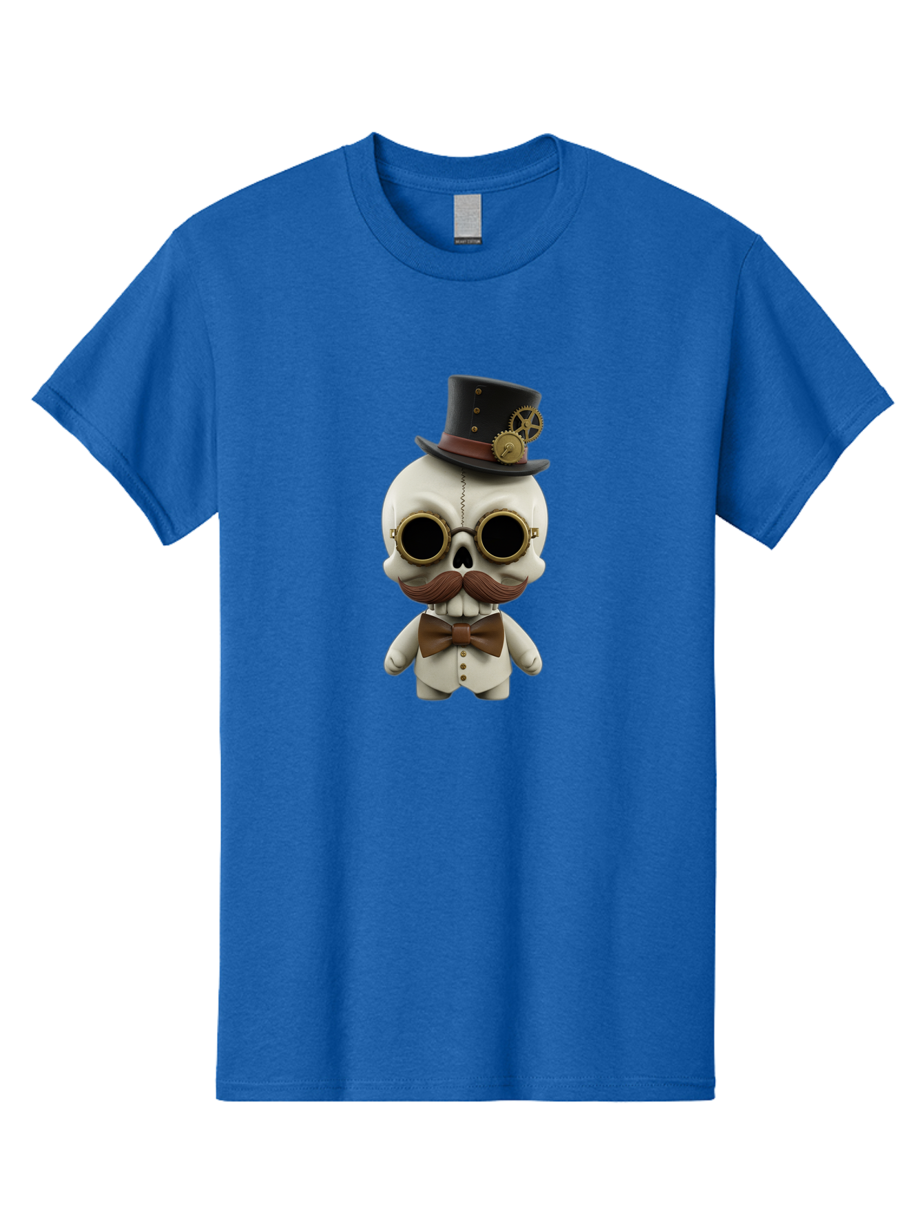 Steampunk-Skeleton Men'S Graphic Tee, 100% Cotton, Comfortable Casual Summer Wear, Machine Washable, Steampunk Skull, Skeleton Character, Vintage Goggles, Top Hat, Bow Tie, Mechanical Gear, Steampunk Style, Gothic Fashion, Unique Accessory, Bad719 6