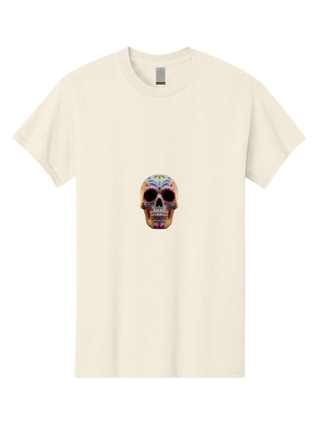 Sugar-Skull-12 Men'S Graphic Tee, 100% Cotton, Comfortable Casual Summer Wear, Machine Washable, Sugar Skull, Day Of The Dead, Dia De Los Muertos, Vibrant Colors, Decorative Skull, Mexican Culture, Skull Decoration, Colorful Patterns Bad761 15