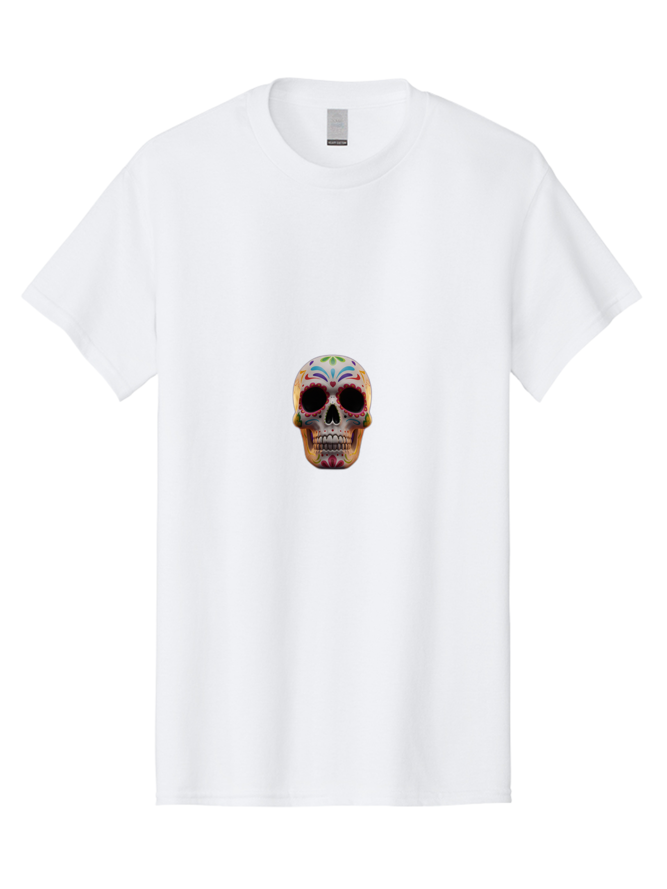 Sugar-Skull-12 Men'S Graphic Tee, 100% Cotton, Comfortable Casual Summer Wear, Machine Washable, Sugar Skull, Day Of The Dead, Dia De Los Muertos, Vibrant Colors, Decorative Skull, Mexican Culture, Skull Decoration, Colorful Patterns Bad761 9