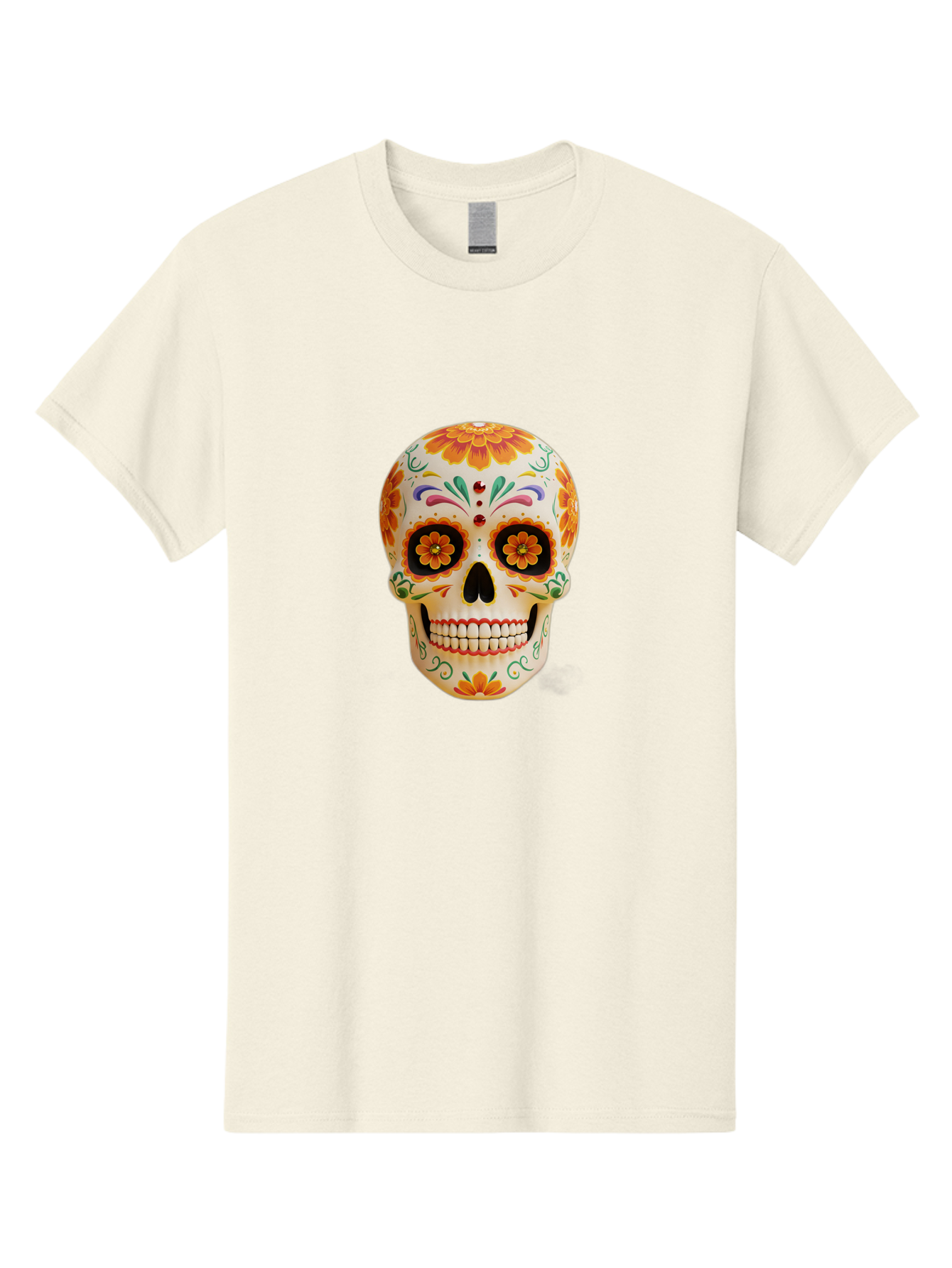 Sugar-Skull-20 Men'S Graphic Tee, 100% Cotton, Comfortable Casual Summer Wear, Machine Washable, Sugar Skull, Day Of The Dead, Dia De Los Muertos, Colorful Skull, Floral Decorations, Vibrant Colors, Mexican Art, Festive, Celebratory, Bad770 11