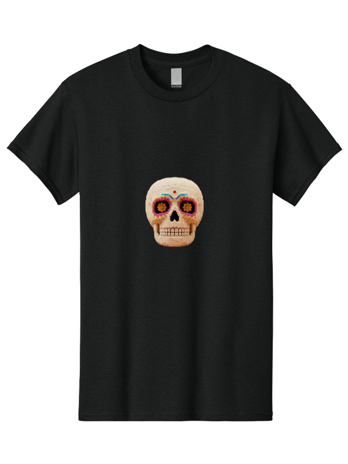 Sugar-Skull-7 Men'S Graphic Tee, 100% Cotton, Comfortable Casual Summer Wear, Machine Washable, Sugar Skull Decoration, Day Of The Dead, Colorful Skull, Mexican Culture, Festive Design, Vibrant Colors, Floral Patterns, Traditional Art Bad779 10