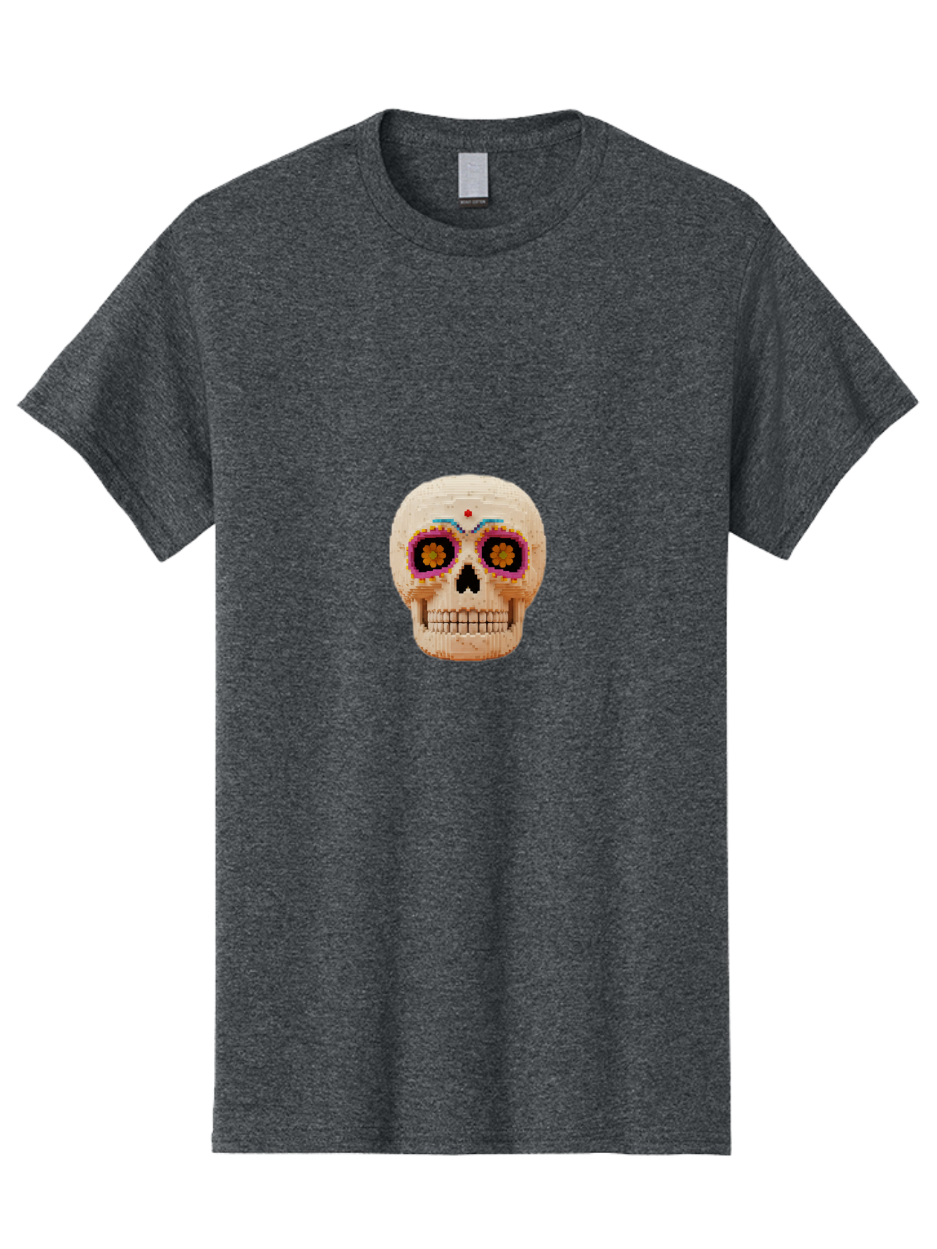 Sugar-Skull-7 Men'S Graphic Tee, 100% Cotton, Comfortable Casual Summer Wear, Machine Washable, Sugar Skull Decoration, Day Of The Dead, Colorful Skull, Mexican Culture, Festive Design, Vibrant Colors, Floral Patterns, Traditional Art Bad779 1
