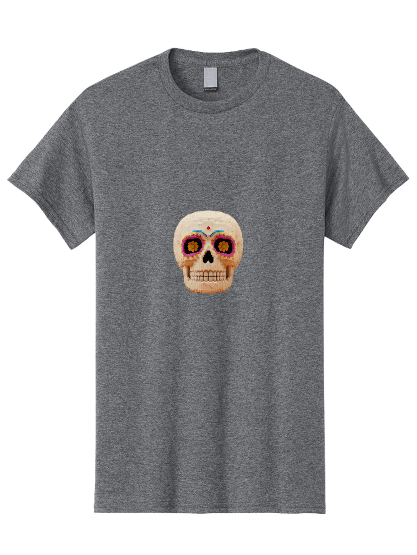 Sugar-Skull-7 Men'S Graphic Tee, 100% Cotton, Comfortable Casual Summer Wear, Machine Washable, Sugar Skull Decoration, Day Of The Dead, Colorful Skull, Mexican Culture, Festive Design, Vibrant Colors, Floral Patterns, Traditional Art Bad779 14