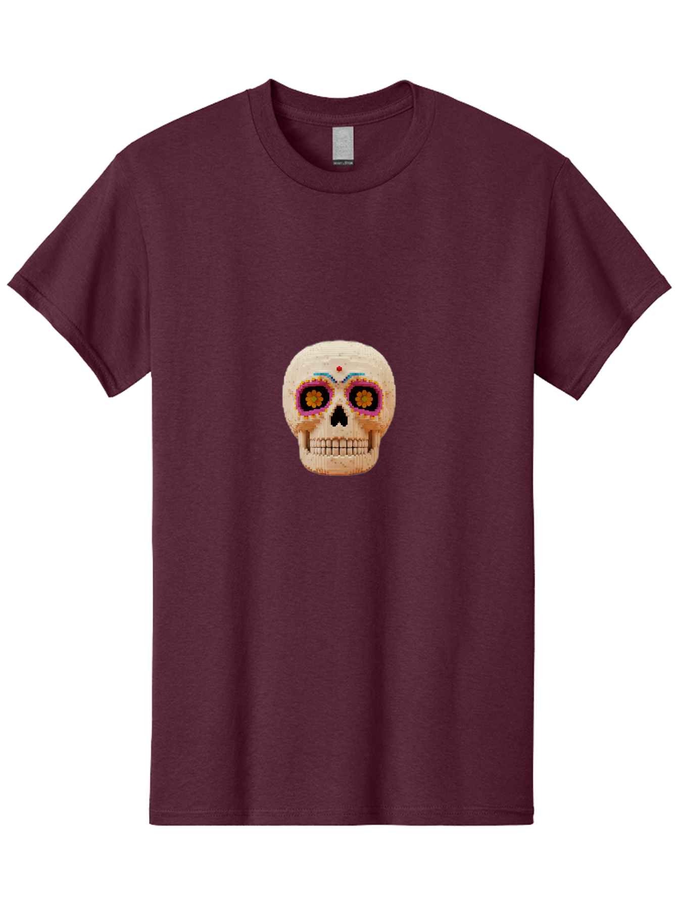 Sugar-Skull-7 Men'S Graphic Tee, 100% Cotton, Comfortable Casual Summer Wear, Machine Washable, Sugar Skull Decoration, Day Of The Dead, Colorful Skull, Mexican Culture, Festive Design, Vibrant Colors, Floral Patterns, Traditional Art Bad779 7