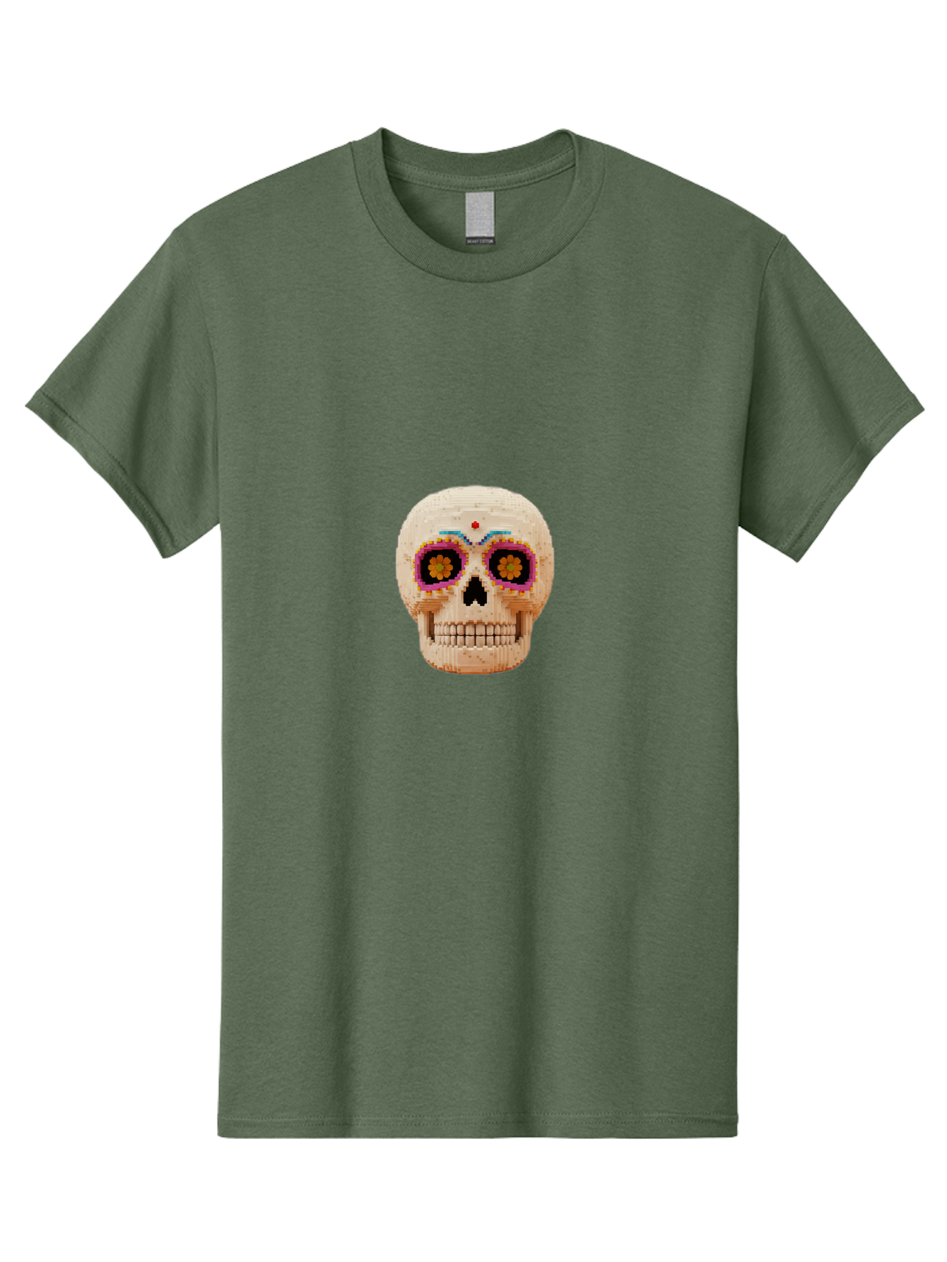 Sugar-Skull-7 Men'S Graphic Tee, 100% Cotton, Comfortable Casual Summer Wear, Machine Washable, Sugar Skull Decoration, Day Of The Dead, Colorful Skull, Mexican Culture, Festive Design, Vibrant Colors, Floral Patterns, Traditional Art Bad779 9