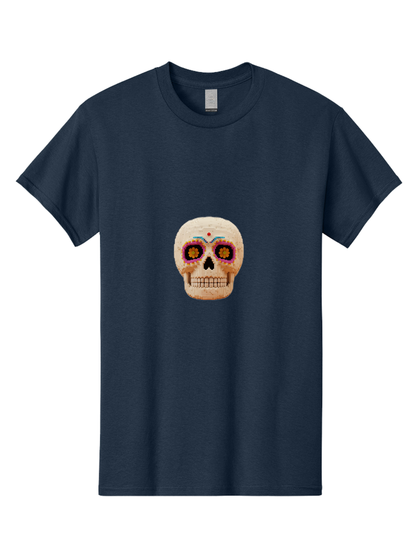Sugar-Skull-7 Men'S Graphic Tee, 100% Cotton, Comfortable Casual Summer Wear, Machine Washable, Sugar Skull Decoration, Day Of The Dead, Colorful Skull, Mexican Culture, Festive Design, Vibrant Colors, Floral Patterns, Traditional Art Bad779 3
