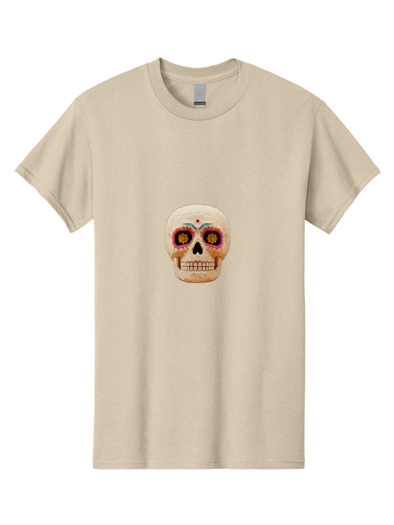 Sugar-Skull-7 Men'S Graphic Tee, 100% Cotton, Comfortable Casual Summer Wear, Machine Washable, Sugar Skull Decoration, Day Of The Dead, Colorful Skull, Mexican Culture, Festive Design, Vibrant Colors, Floral Patterns, Traditional Art Bad779 13
