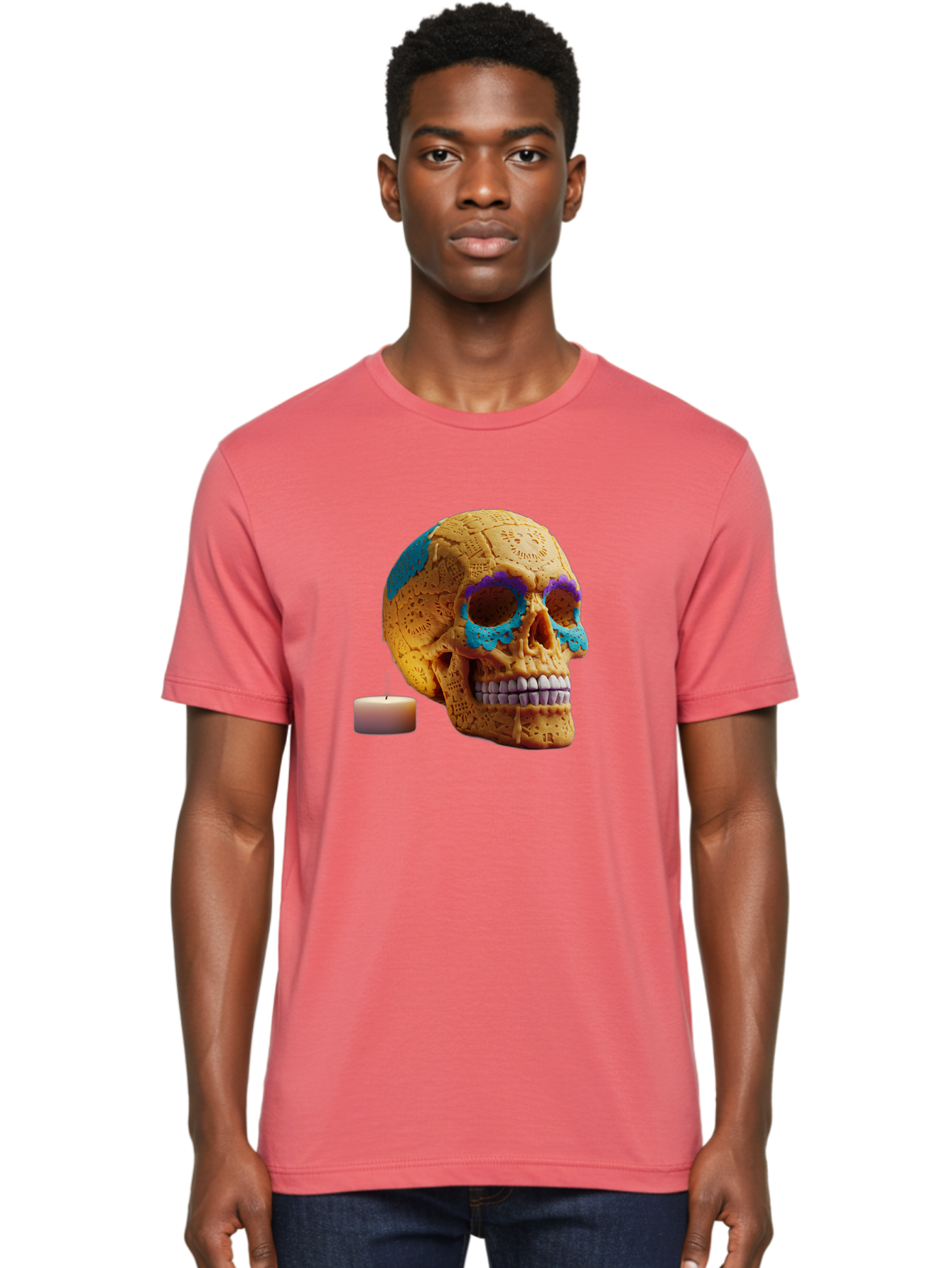 Sugar-Skull-8 Men'S Graphic Tee, 100% Cotton, Comfortable Casual Summer Wear, Machine Washable, Sugar Skull, Day Of The Dead Celebration, Vibrant Decorations, Intricate Designs, Decorative Skull, Traditional Mexican Art, Festive Atmosphere, Bad780 17