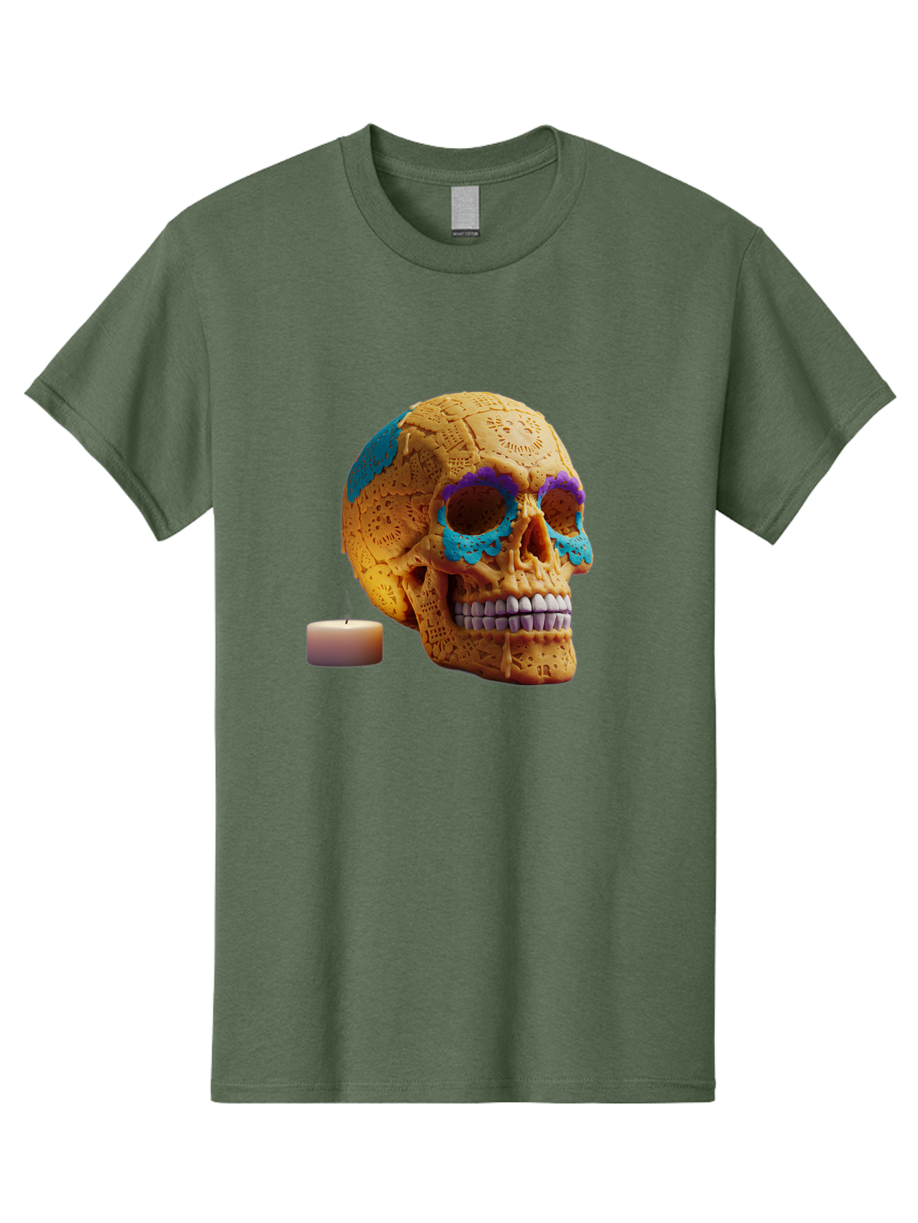 Sugar-Skull-8 Men'S Graphic Tee, 100% Cotton, Comfortable Casual Summer Wear, Machine Washable, Sugar Skull, Day Of The Dead Celebration, Vibrant Decorations, Intricate Designs, Decorative Skull, Traditional Mexican Art, Festive Atmosphere, Bad780 6