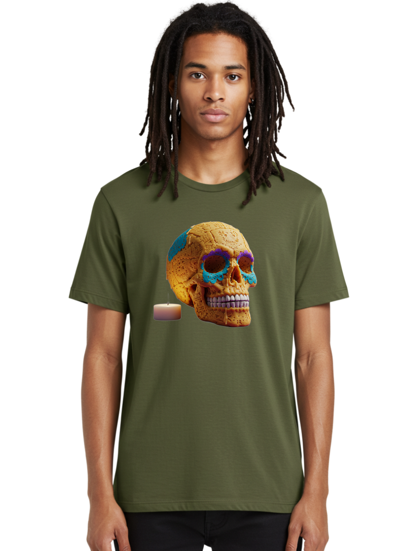 Sugar-Skull-8 Men'S Graphic Tee, 100% Cotton, Comfortable Casual Summer Wear, Machine Washable, Sugar Skull, Day Of The Dead Celebration, Vibrant Decorations, Intricate Designs, Decorative Skull, Traditional Mexican Art, Festive Atmosphere, Bad780 21