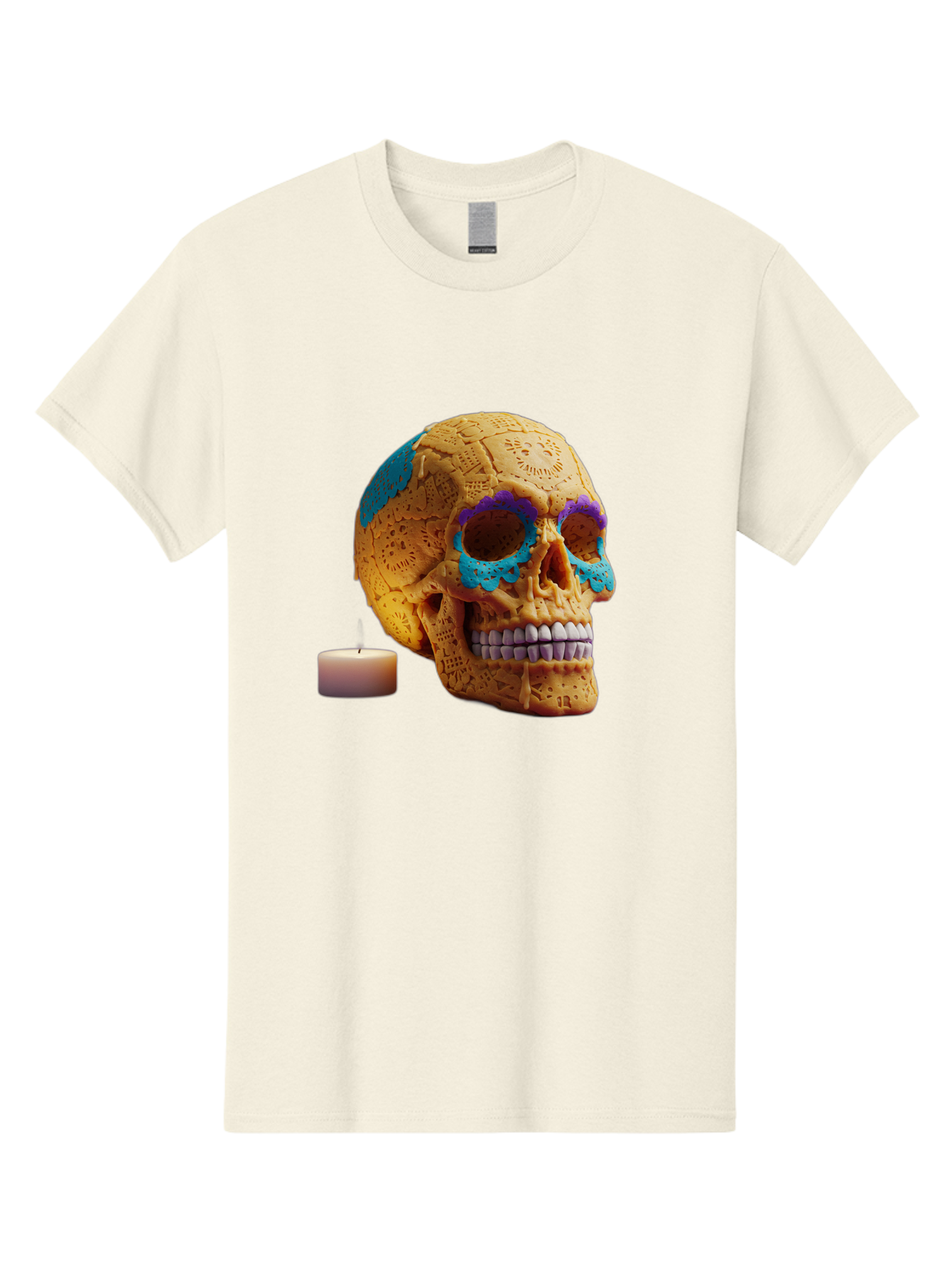 Sugar-Skull-8 Men'S Graphic Tee, 100% Cotton, Comfortable Casual Summer Wear, Machine Washable, Sugar Skull, Day Of The Dead Celebration, Vibrant Decorations, Intricate Designs, Decorative Skull, Traditional Mexican Art, Festive Atmosphere, Bad780 4
