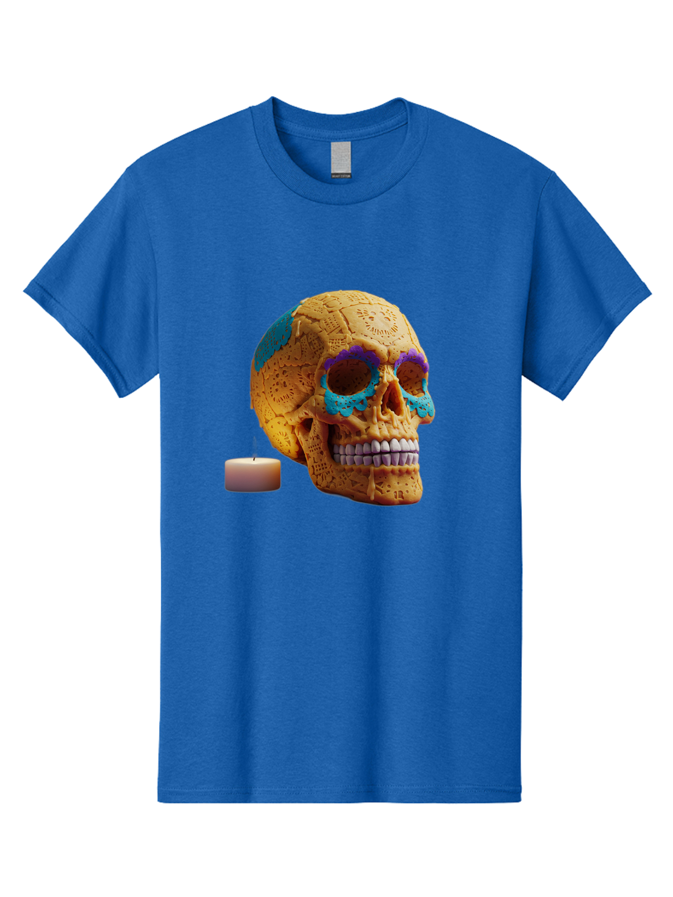 Sugar-Skull-8 Men'S Graphic Tee, 100% Cotton, Comfortable Casual Summer Wear, Machine Washable, Sugar Skull, Day Of The Dead Celebration, Vibrant Decorations, Intricate Designs, Decorative Skull, Traditional Mexican Art, Festive Atmosphere, Bad780 7