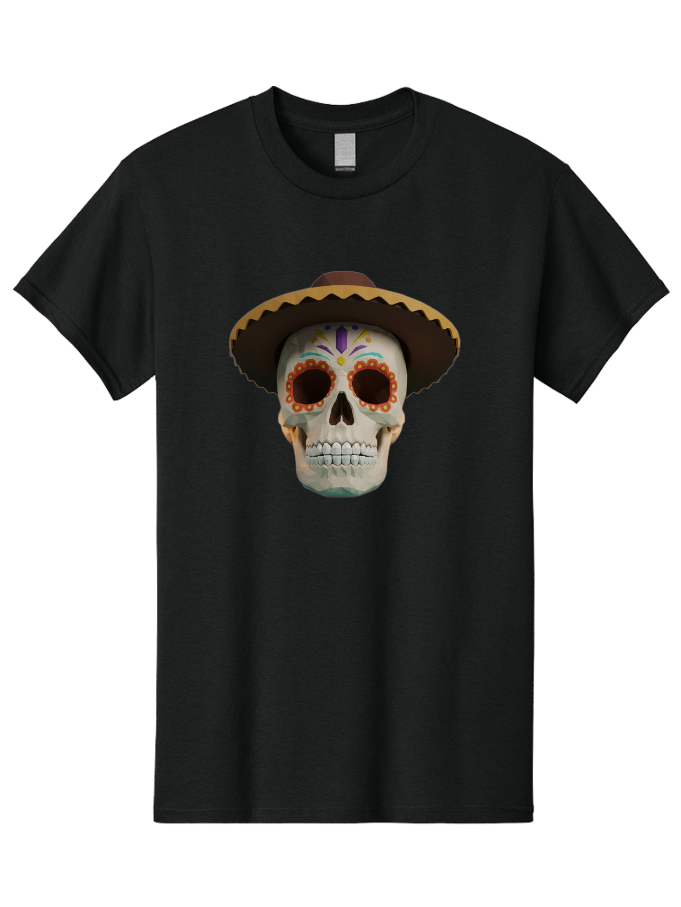 Sugar-Skull-Sombrero Men'S Graphic Tee, 100% Cotton, Comfortable Casual Summer Wear, Machine Washable, Sugar Skull, Sombrero Hat, Mexican Culture, Day Of The Dead, Colorful Designs, Vibrant Patterns, Festive Spirit, Halloween, Bad788 13