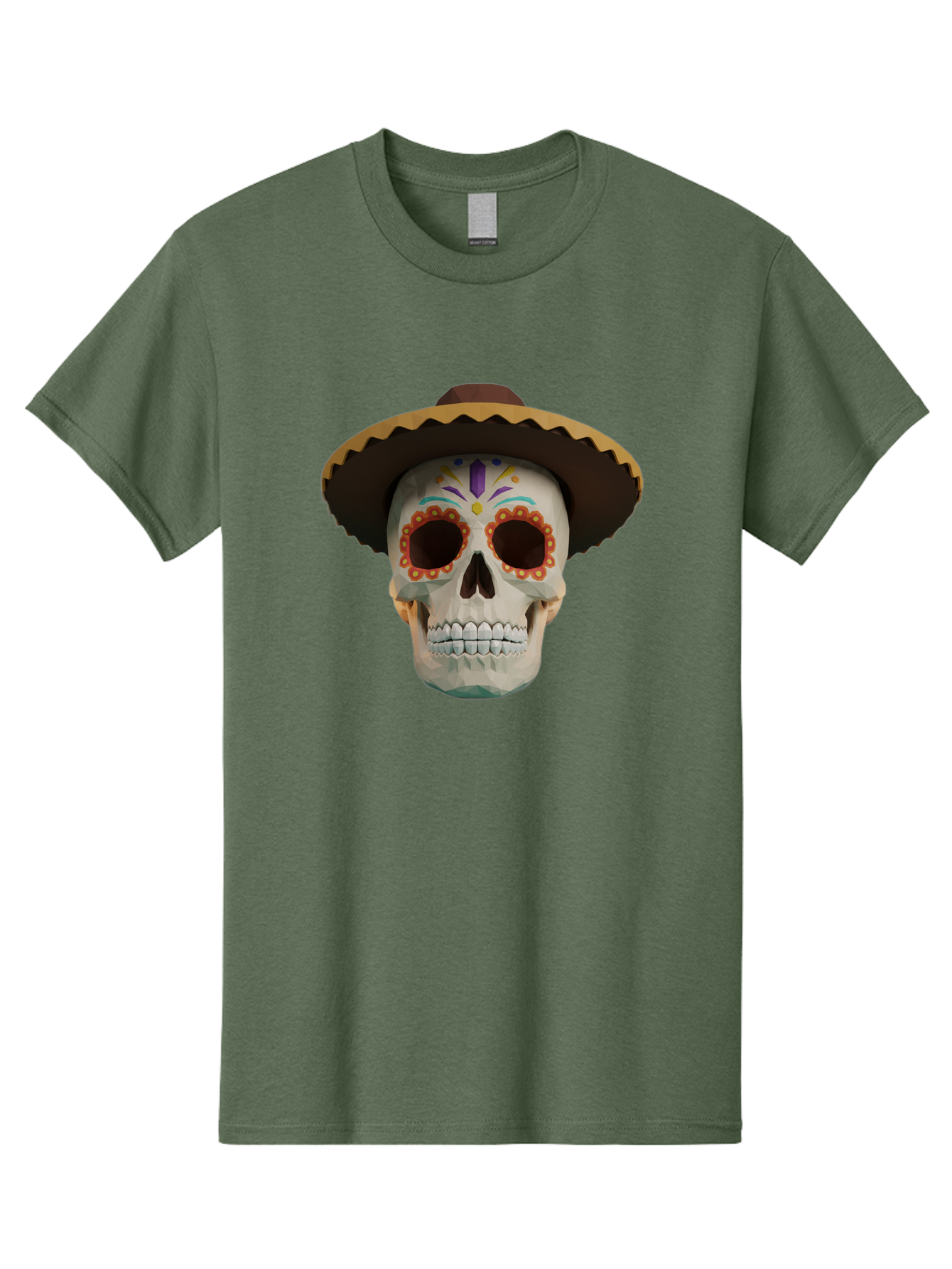 Sugar-Skull-Sombrero Men'S Graphic Tee, 100% Cotton, Comfortable Casual Summer Wear, Machine Washable, Sugar Skull, Sombrero Hat, Mexican Culture, Day Of The Dead, Colorful Designs, Vibrant Patterns, Festive Spirit, Halloween, Bad788 11