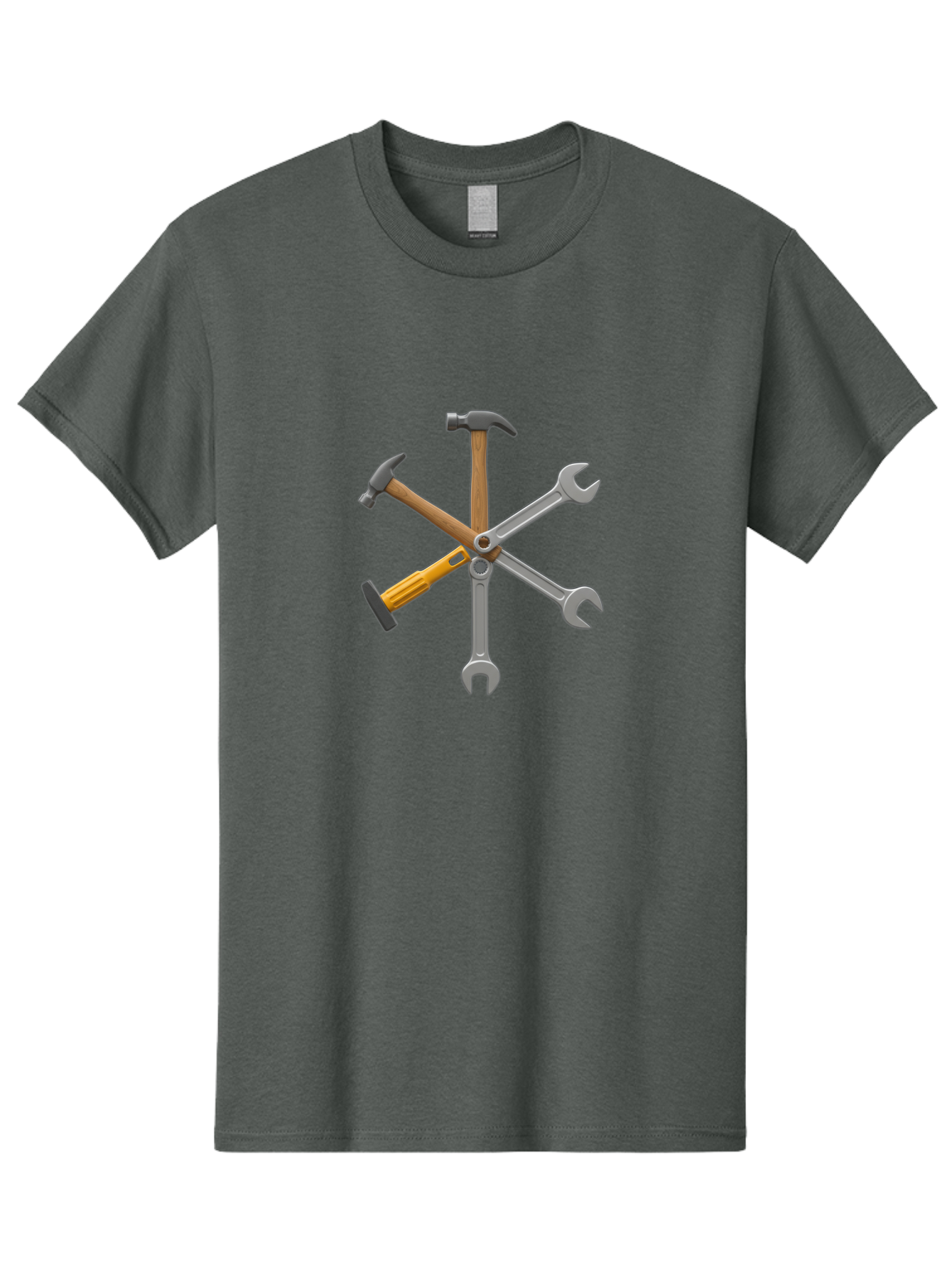 Tools Men'S Graphic Tee, 100% Cotton, Comfortable Casual Summer Wear, Machine Washable, Hammer, Screwdriver, Wrenches, Diy Tools, Hand Tools, Hardware, Toolset, Carpentry Tools, Construction Equipment, Repair Tools Bad853 4