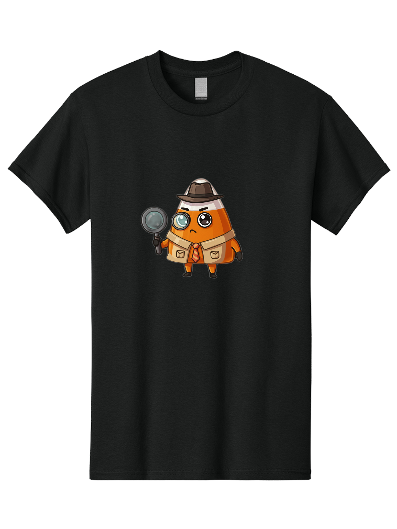 Traffic-Cone-Detective Men'S Graphic Tee, 100% Cotton, Comfortable Casual Summer Wear, Machine Washable, Detective Cone, Cartoon Character, Magnifying Glass, Trench Coat, Fedora Hat, Detective Clothing, Crime Scene Investigation, Bad855 9
