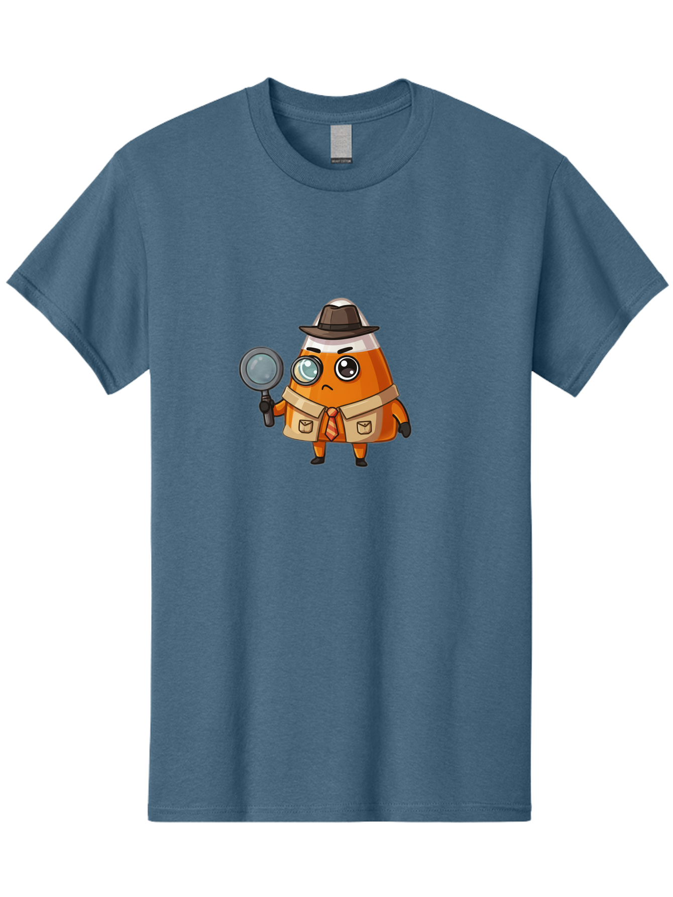 Traffic-Cone-Detective Men'S Graphic Tee, 100% Cotton, Comfortable Casual Summer Wear, Machine Washable, Detective Cone, Cartoon Character, Magnifying Glass, Trench Coat, Fedora Hat, Detective Clothing, Crime Scene Investigation, Bad855 1