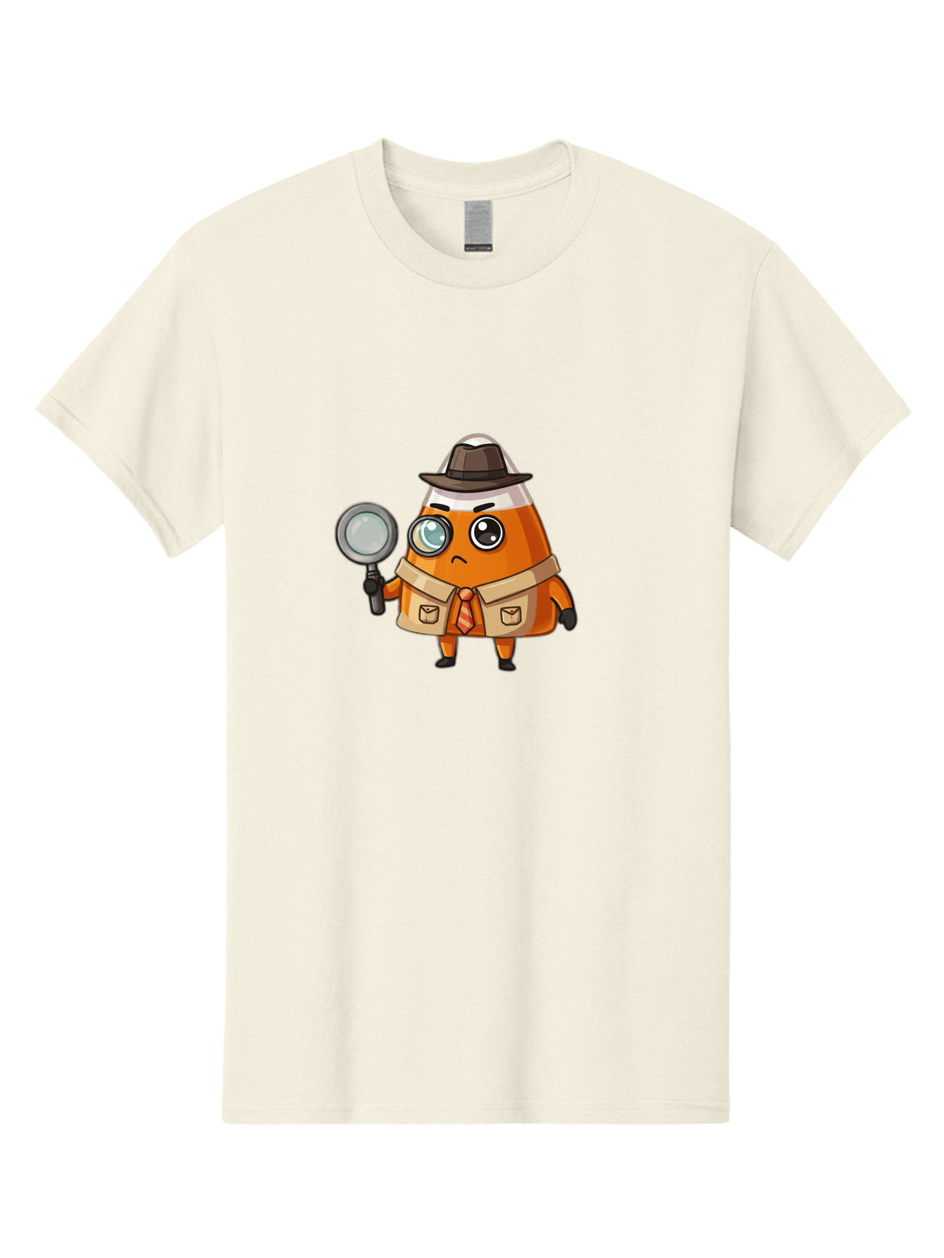 Traffic-Cone-Detective Men'S Graphic Tee, 100% Cotton, Comfortable Casual Summer Wear, Machine Washable, Detective Cone, Cartoon Character, Magnifying Glass, Trench Coat, Fedora Hat, Detective Clothing, Crime Scene Investigation, Bad855 11