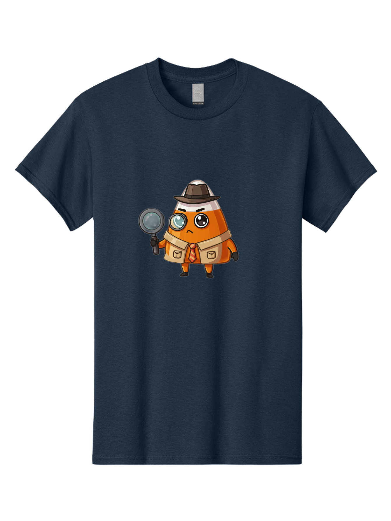 Traffic-Cone-Detective Men'S Graphic Tee, 100% Cotton, Comfortable Casual Summer Wear, Machine Washable, Detective Cone, Cartoon Character, Magnifying Glass, Trench Coat, Fedora Hat, Detective Clothing, Crime Scene Investigation, Bad855 13