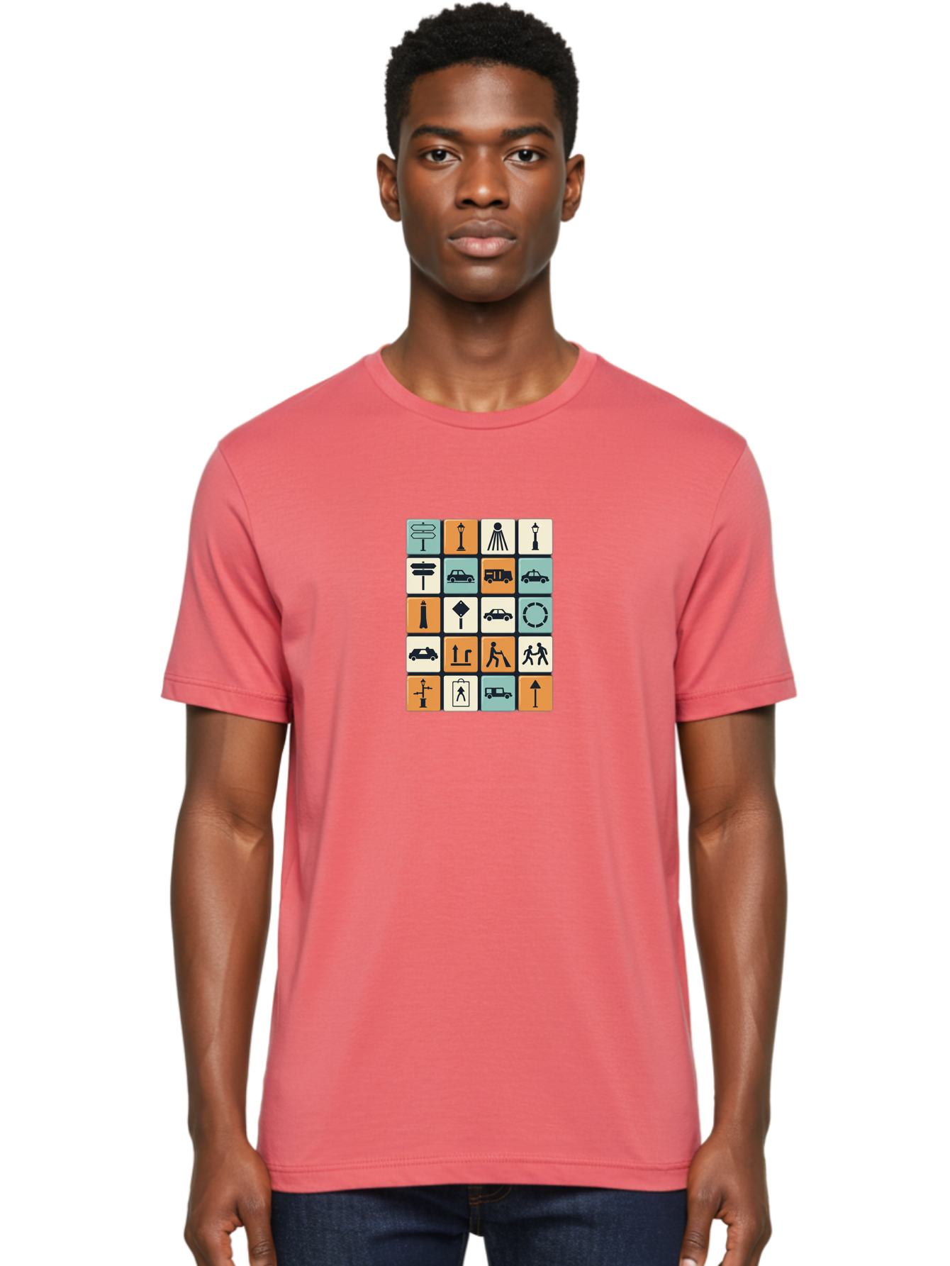 Traffic-Signs Men'S Graphic Tee, 100% Cotton, Comfortable Casual Summer Wear, Machine Washable, Traffic Signs, Road Signs, Direction Signs, Traffic Icons, Street Signs, Navigation Symbols, Transportation Graphics, Urban Planning, Road Safety, Bad856 20