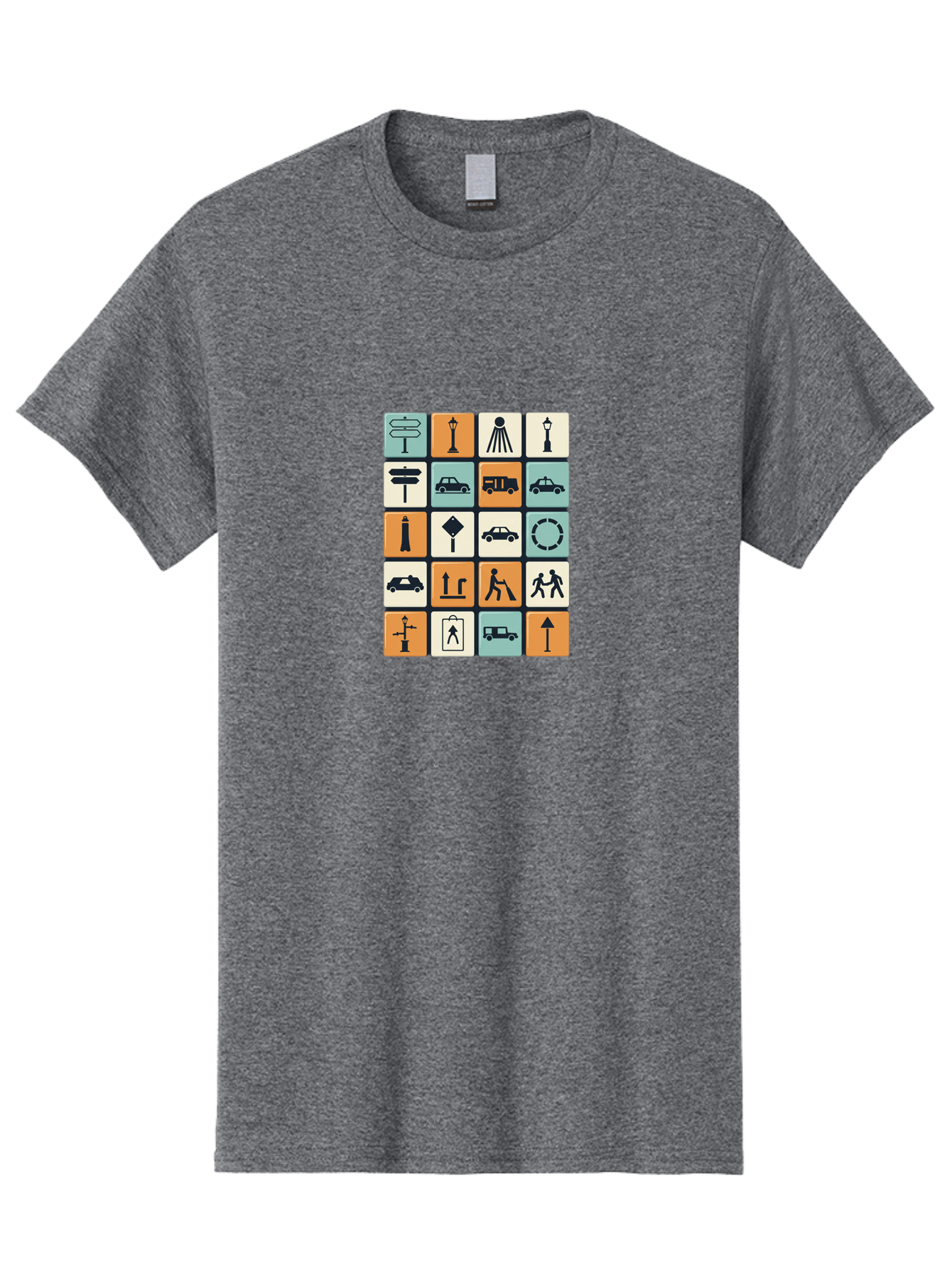 Traffic-Signs Men'S Graphic Tee, 100% Cotton, Comfortable Casual Summer Wear, Machine Washable, Traffic Signs, Road Signs, Direction Signs, Traffic Icons, Street Signs, Navigation Symbols, Transportation Graphics, Urban Planning, Road Safety, Bad856 15