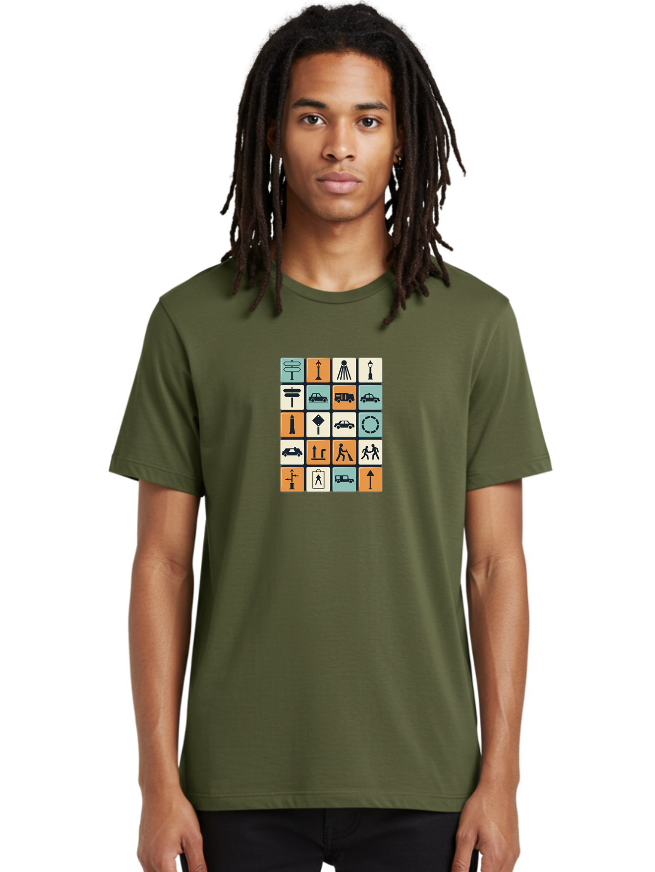 Traffic-Signs Men'S Graphic Tee, 100% Cotton, Comfortable Casual Summer Wear, Machine Washable, Traffic Signs, Road Signs, Direction Signs, Traffic Icons, Street Signs, Navigation Symbols, Transportation Graphics, Urban Planning, Road Safety, Bad856 25