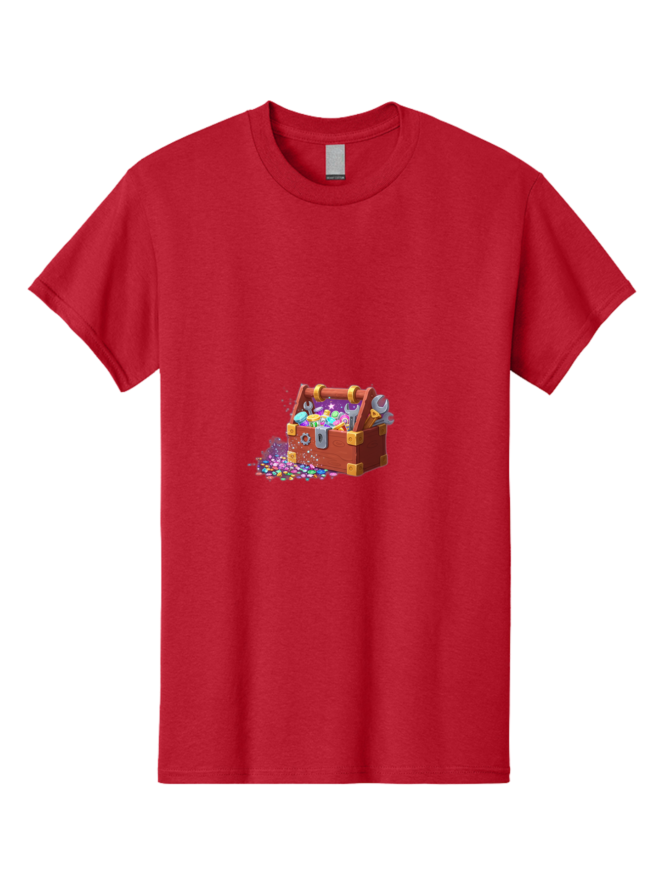 Treasure-Box Men'S Graphic Tee, 100% Cotton, Comfortable Casual Summer Wear, Machine Washable, Wood Treasure Chest, Colorful Jewels, Gemstones, Treasure, Loot, Gaming Treasure, Gaming Rewards, Loot Box, Puzzle Pieces, Shiny Objects, Bad858 14