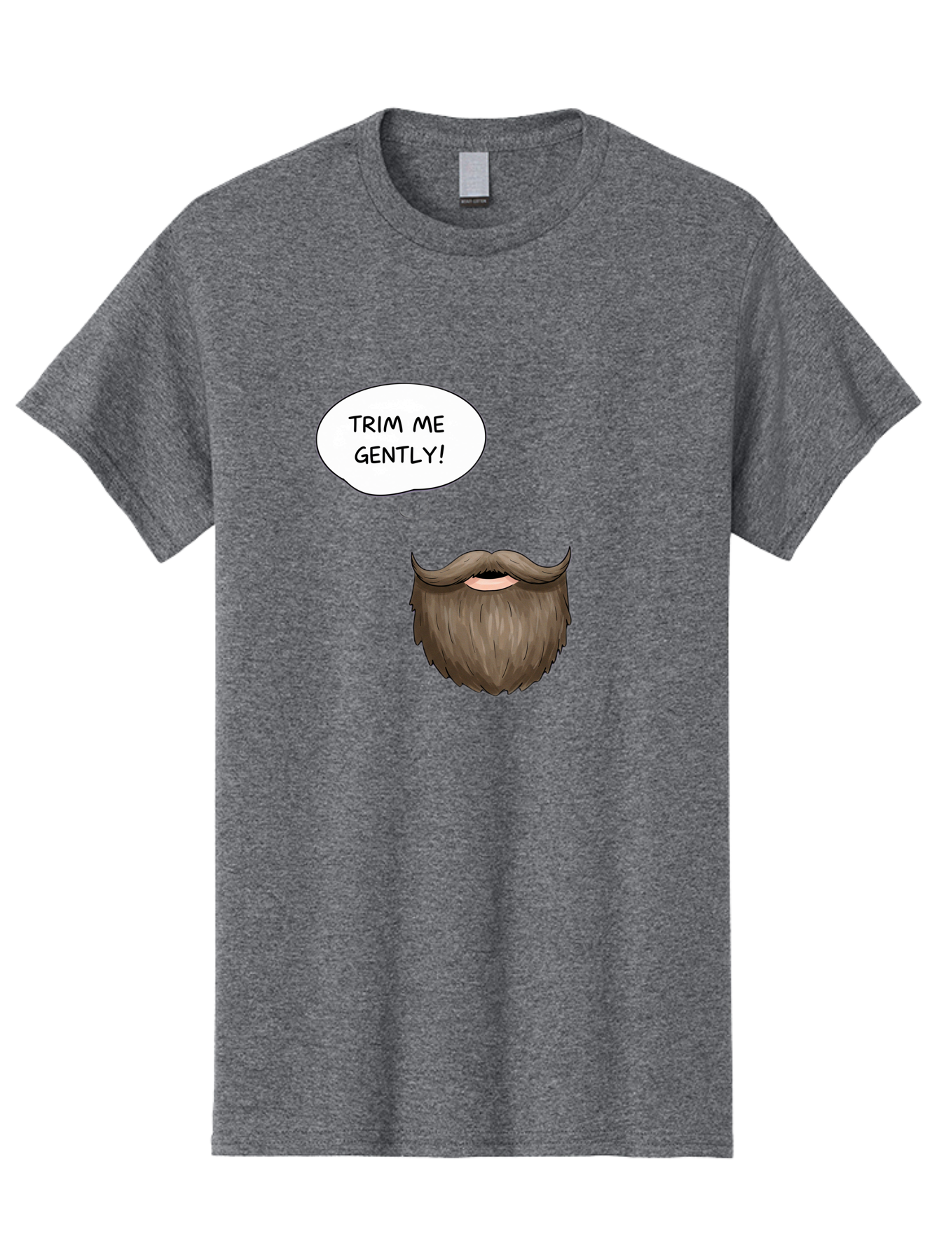 Trim-Me-Gently-2 Men'S Graphic Tee, 100% Cotton, Comfortable Casual Summer Wear, Machine Washable, Funny Cartoon Beard, Humorous Illustration, Whimsical Character, Mustache And Beard Combo, Playful Typography, Quirky Design, Bold Text, Bad863 15