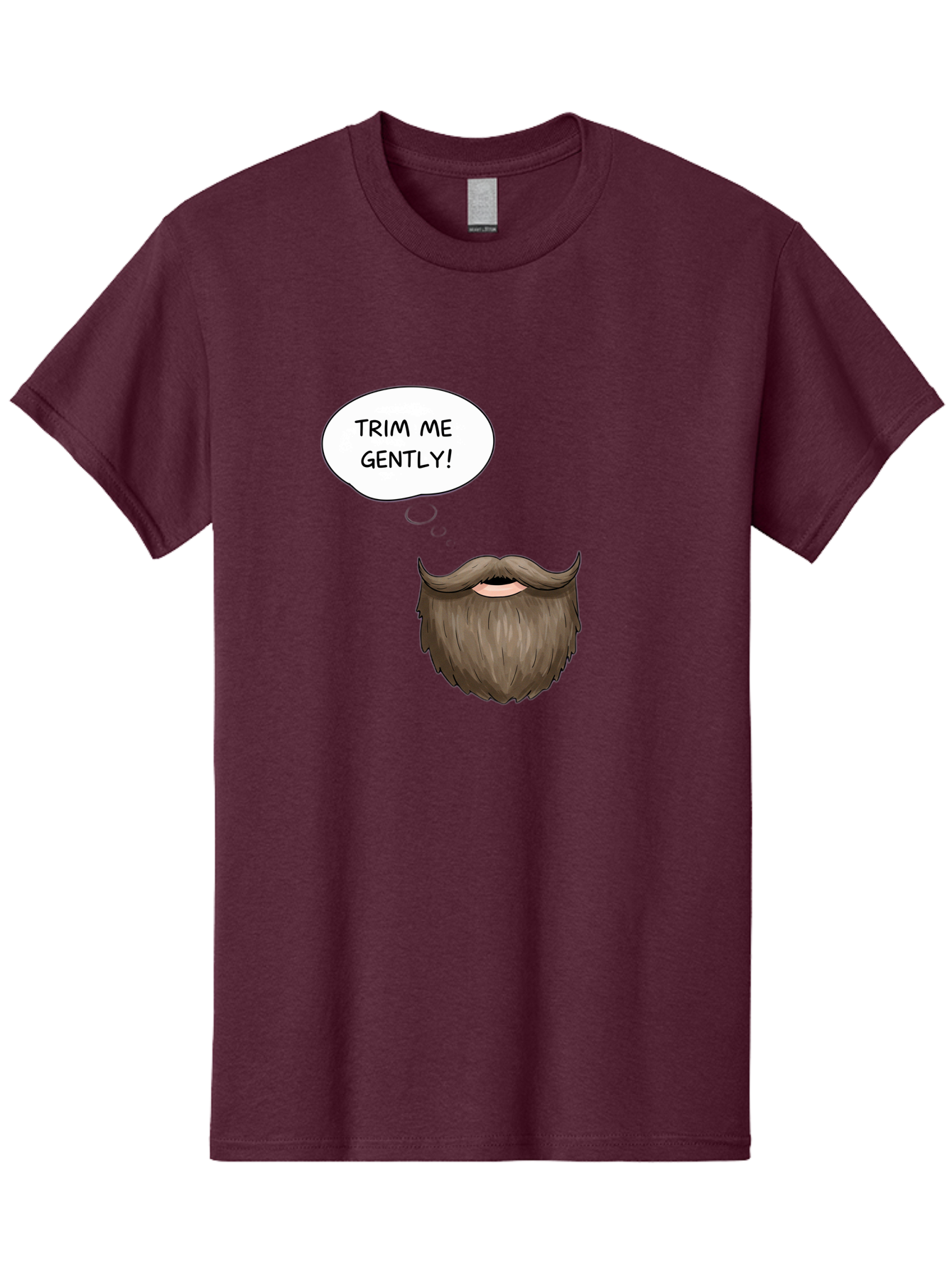Trim-Me-Gently-2 Men'S Graphic Tee, 100% Cotton, Comfortable Casual Summer Wear, Machine Washable, Funny Cartoon Beard, Humorous Illustration, Whimsical Character, Mustache And Beard Combo, Playful Typography, Quirky Design, Bold Text, Bad863 8