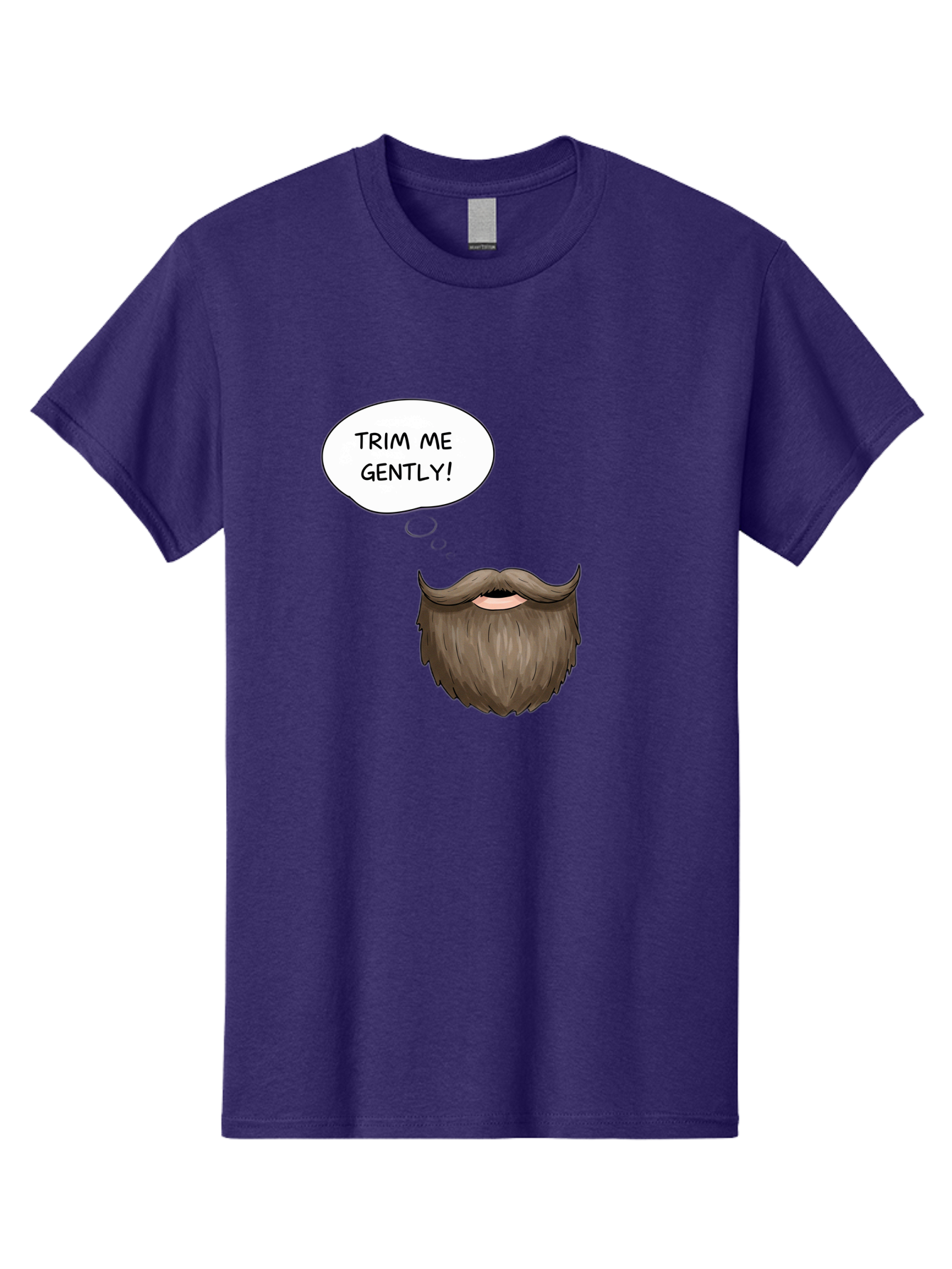 Trim-Me-Gently-2 Men'S Graphic Tee, 100% Cotton, Comfortable Casual Summer Wear, Machine Washable, Funny Cartoon Beard, Humorous Illustration, Whimsical Character, Mustache And Beard Combo, Playful Typography, Quirky Design, Bold Text, Bad863 7