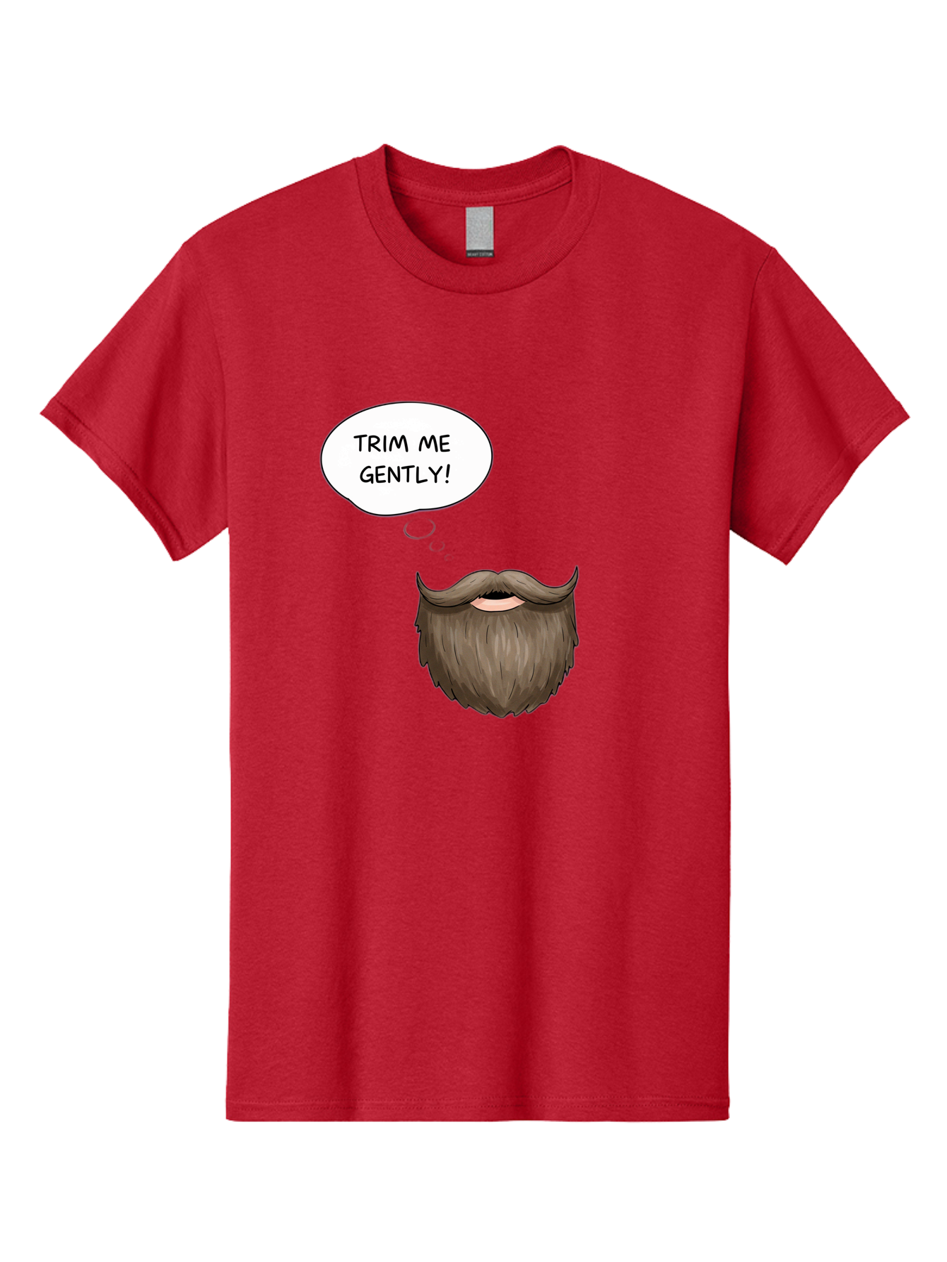 Trim-Me-Gently-2 Men'S Graphic Tee, 100% Cotton, Comfortable Casual Summer Wear, Machine Washable, Funny Cartoon Beard, Humorous Illustration, Whimsical Character, Mustache And Beard Combo, Playful Typography, Quirky Design, Bold Text, Bad863 11