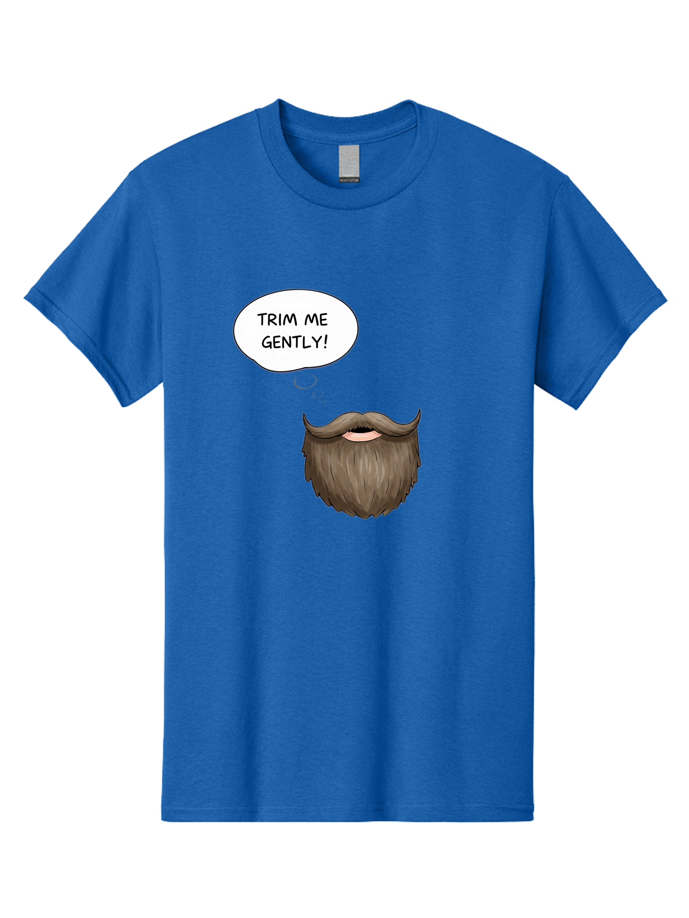 Trim-Me-Gently-2 Men'S Graphic Tee, 100% Cotton, Comfortable Casual Summer Wear, Machine Washable, Funny Cartoon Beard, Humorous Illustration, Whimsical Character, Mustache And Beard Combo, Playful Typography, Quirky Design, Bold Text, Bad863 13