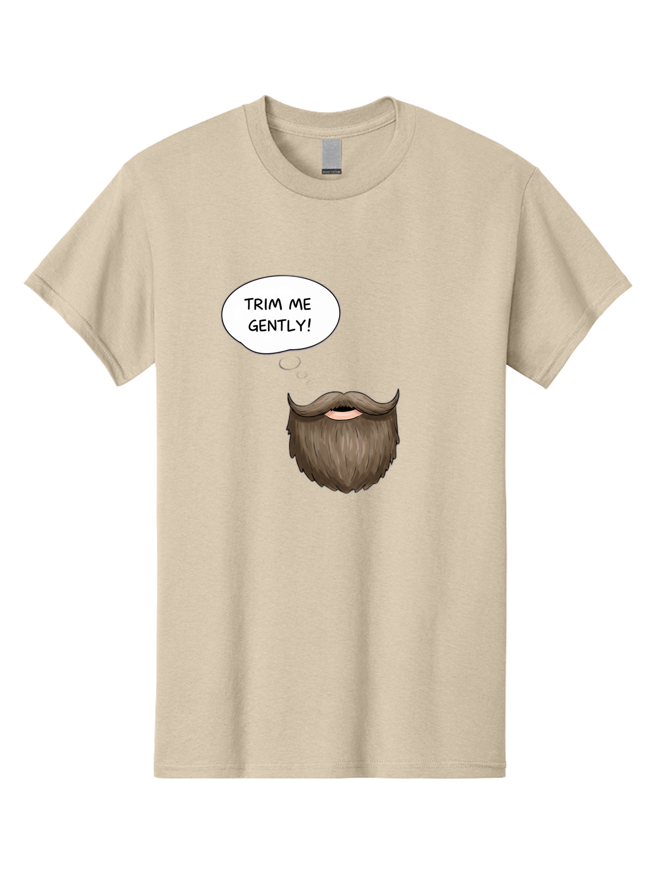 Trim-Me-Gently-2 Men'S Graphic Tee, 100% Cotton, Comfortable Casual Summer Wear, Machine Washable, Funny Cartoon Beard, Humorous Illustration, Whimsical Character, Mustache And Beard Combo, Playful Typography, Quirky Design, Bold Text, Bad863 9