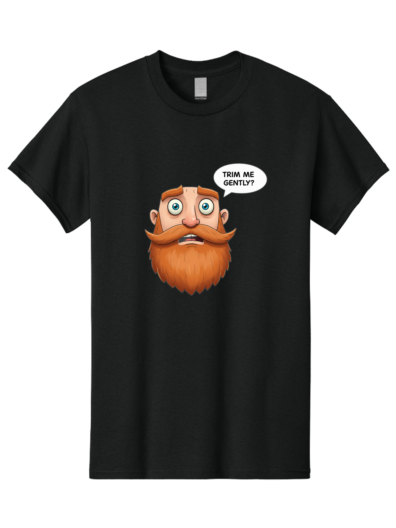 Trim-Me-Gently Men'S Graphic Tee, 100% Cotton, Comfortable Casual Summer Wear, Machine Washable, Cartoon Man With Large Beard, Funny Character, Humorous Illustration, Comedic Expression, Mustache And Beard, Gentle Trim Request, Cartoon Style, Bad867 12