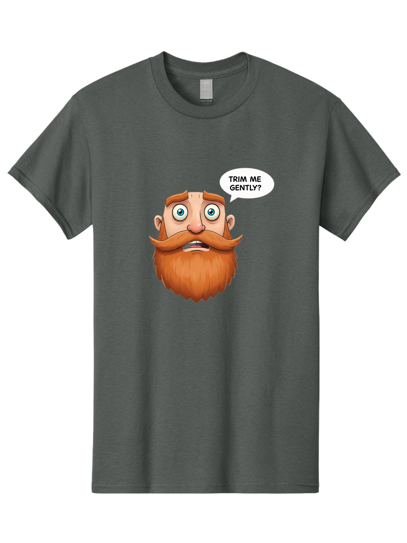 Trim-Me-Gently Men'S Graphic Tee, 100% Cotton, Comfortable Casual Summer Wear, Machine Washable, Cartoon Man With Large Beard, Funny Character, Humorous Illustration, Comedic Expression, Mustache And Beard, Gentle Trim Request, Cartoon Style, Bad867 15
